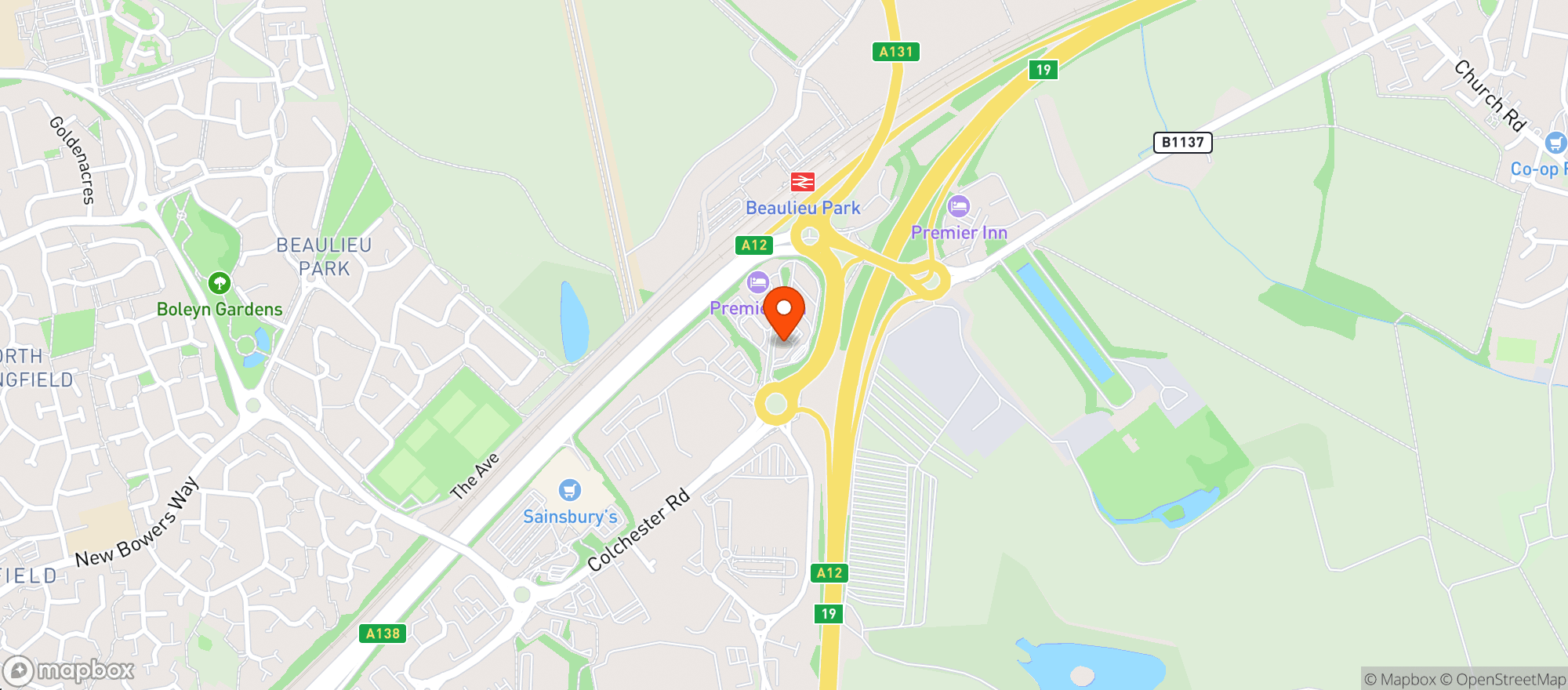 Map showing M&s Simply Food