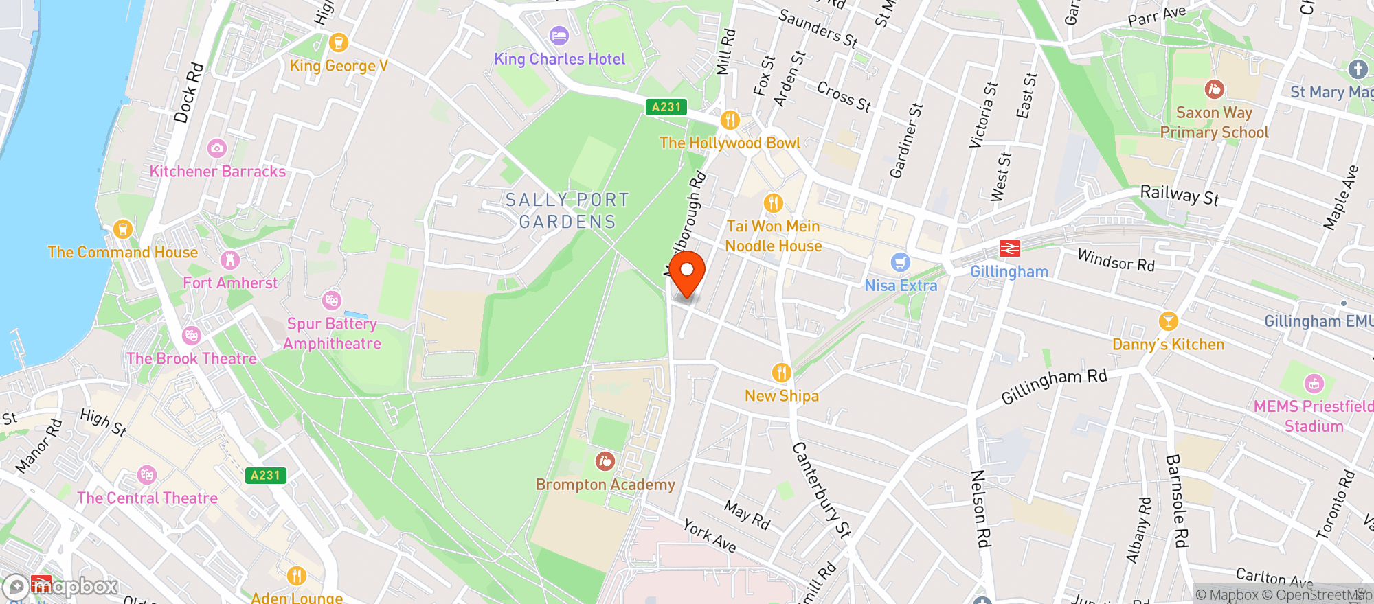 Map showing Napier Arms