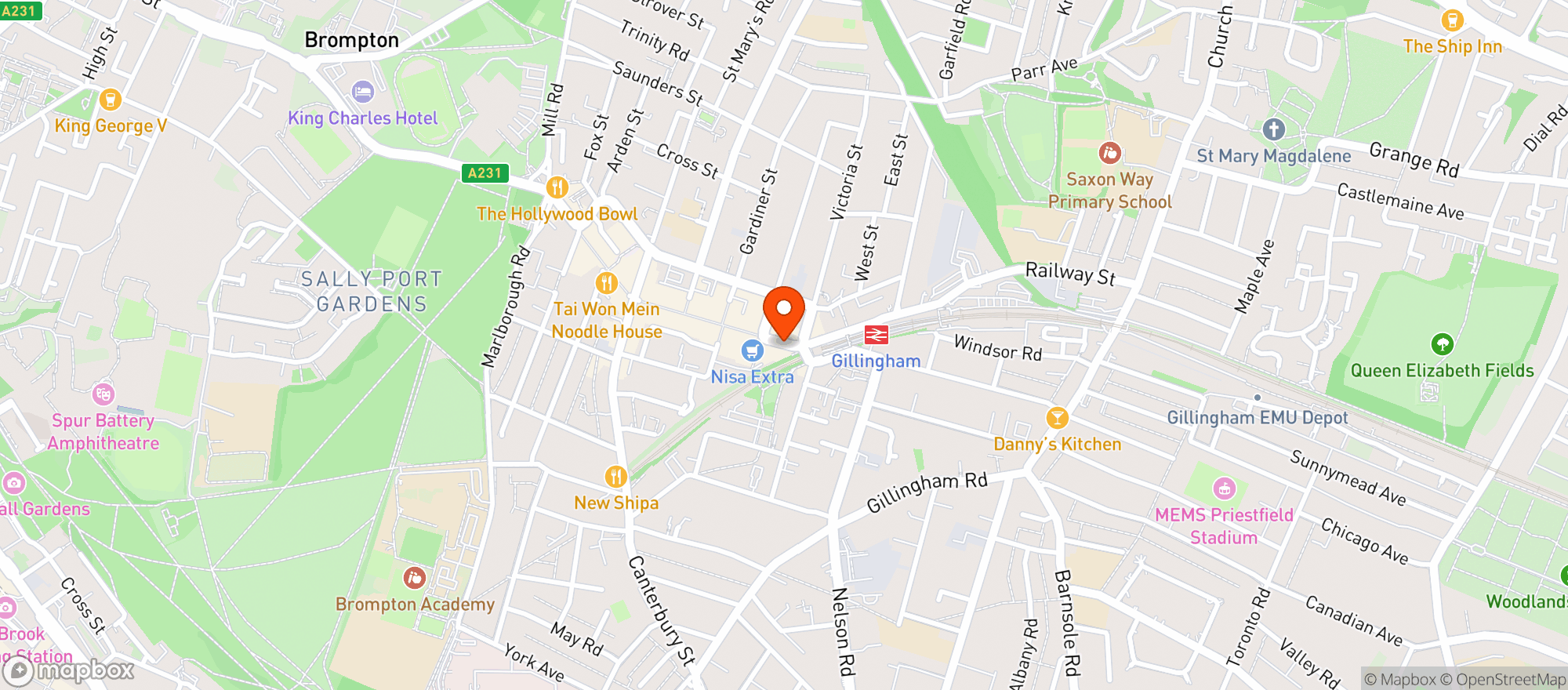 Map showing Tesco