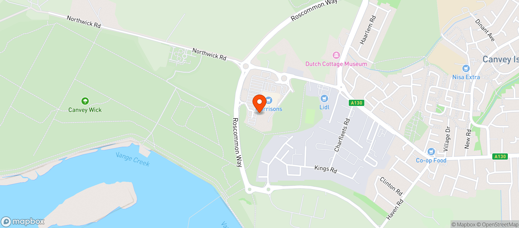 Map showing M&s