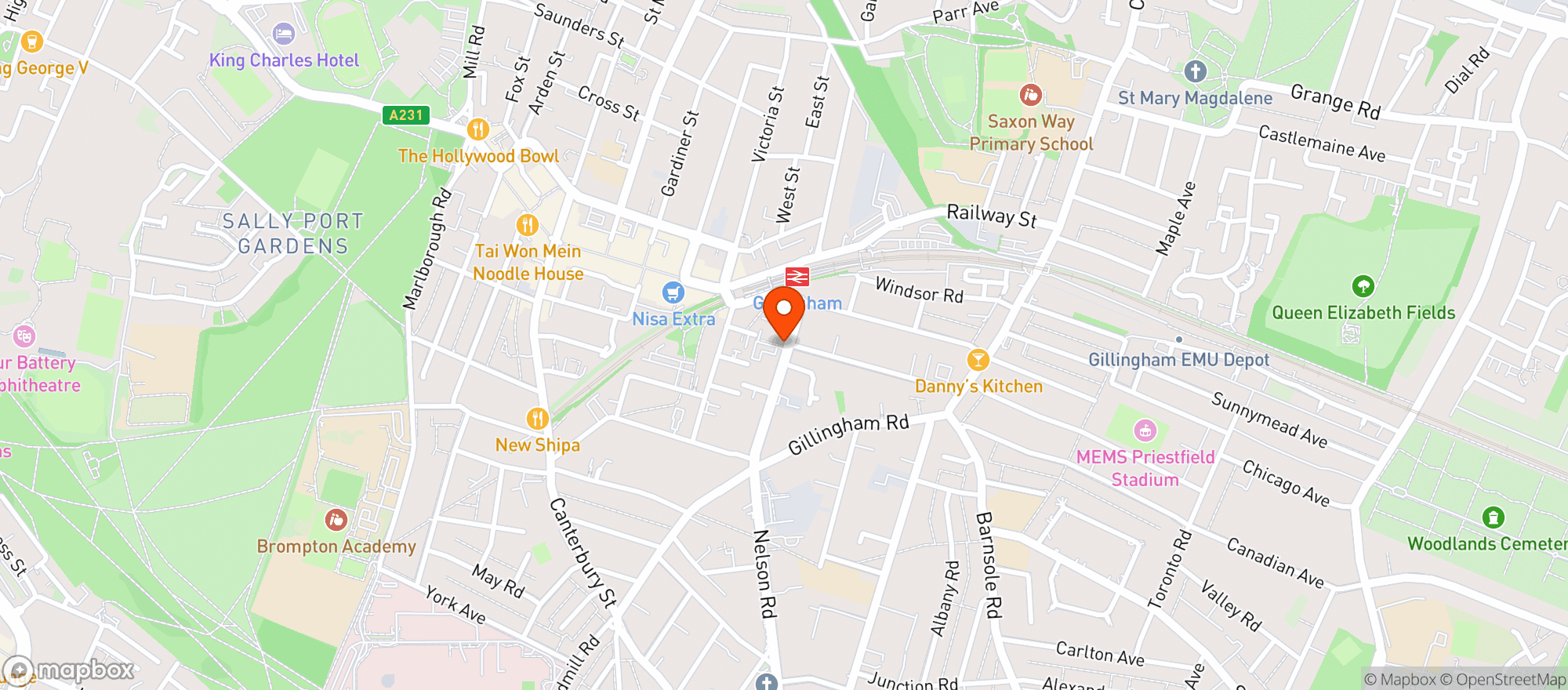 Map showing Aldi