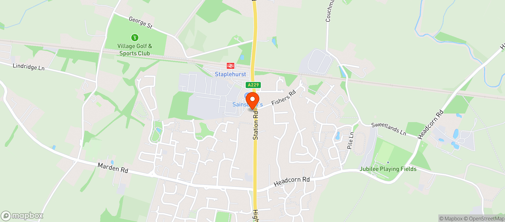Map showing Sainsburys Staplehurst