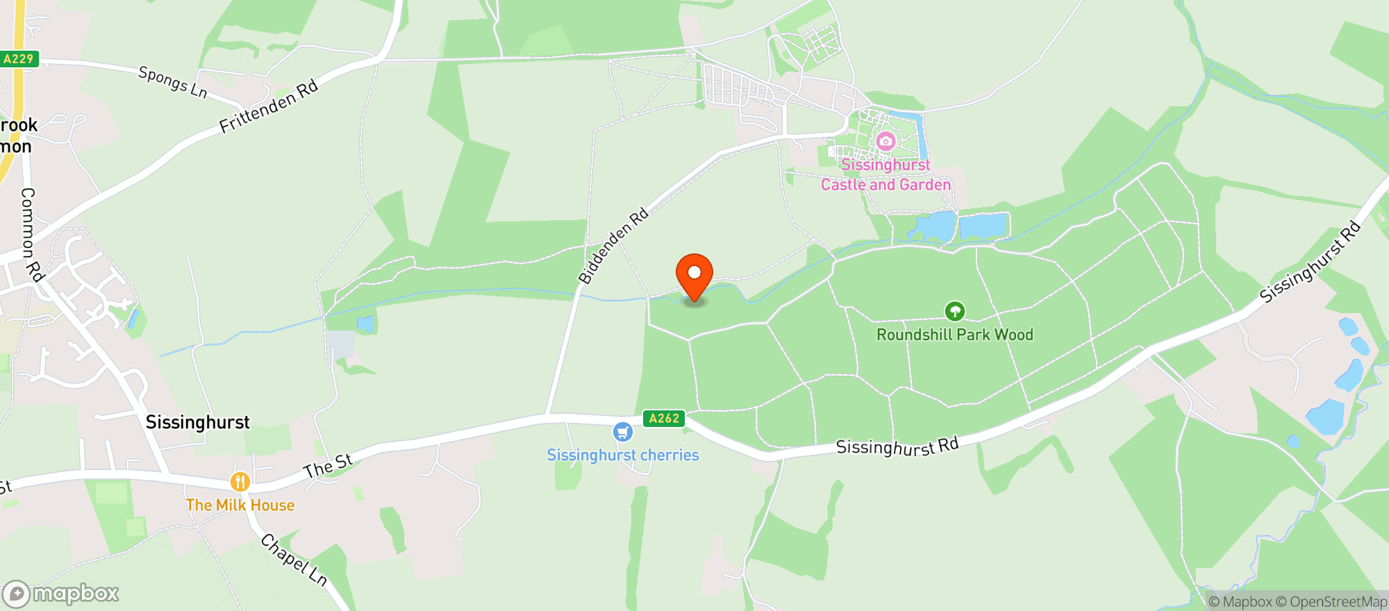 Map showing Sissinghurst Castle Garden, National Trust Gift Shop