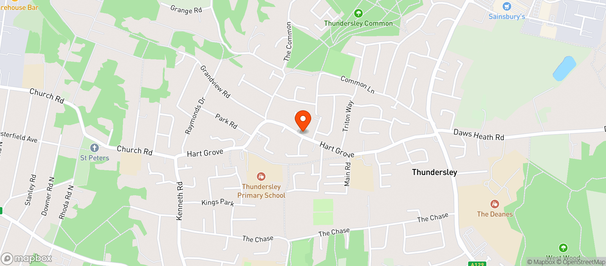 Map showing White Hart
