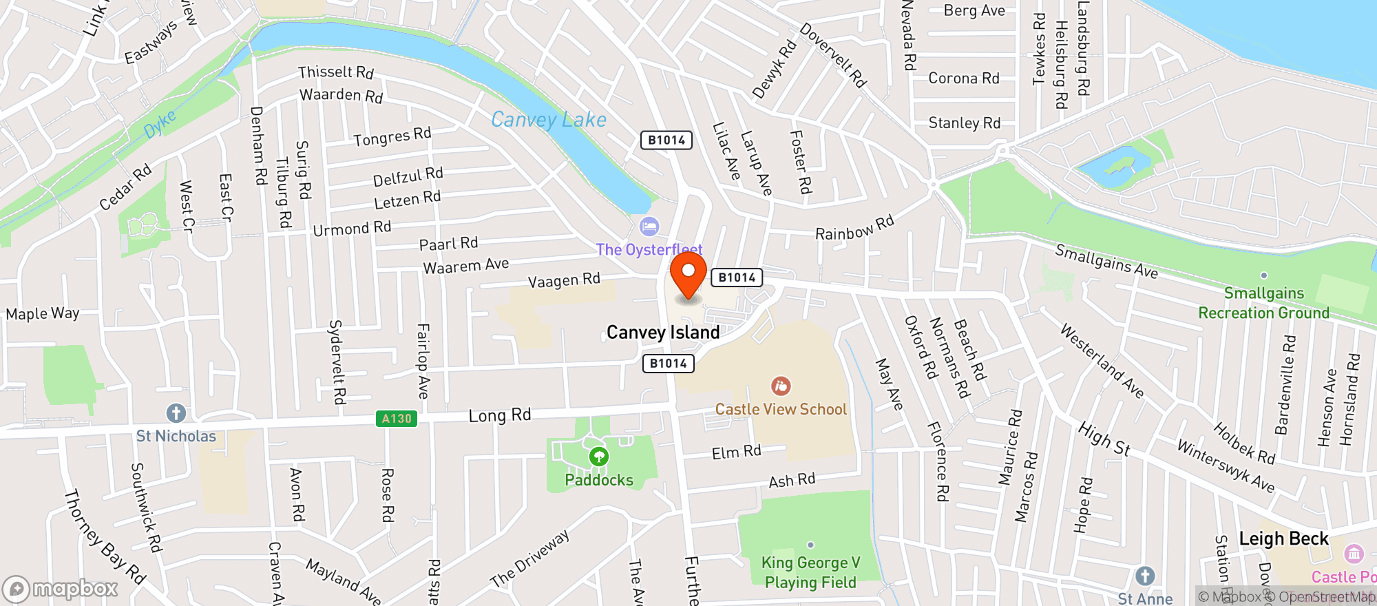 Map showing Sainsburys Canvey Island