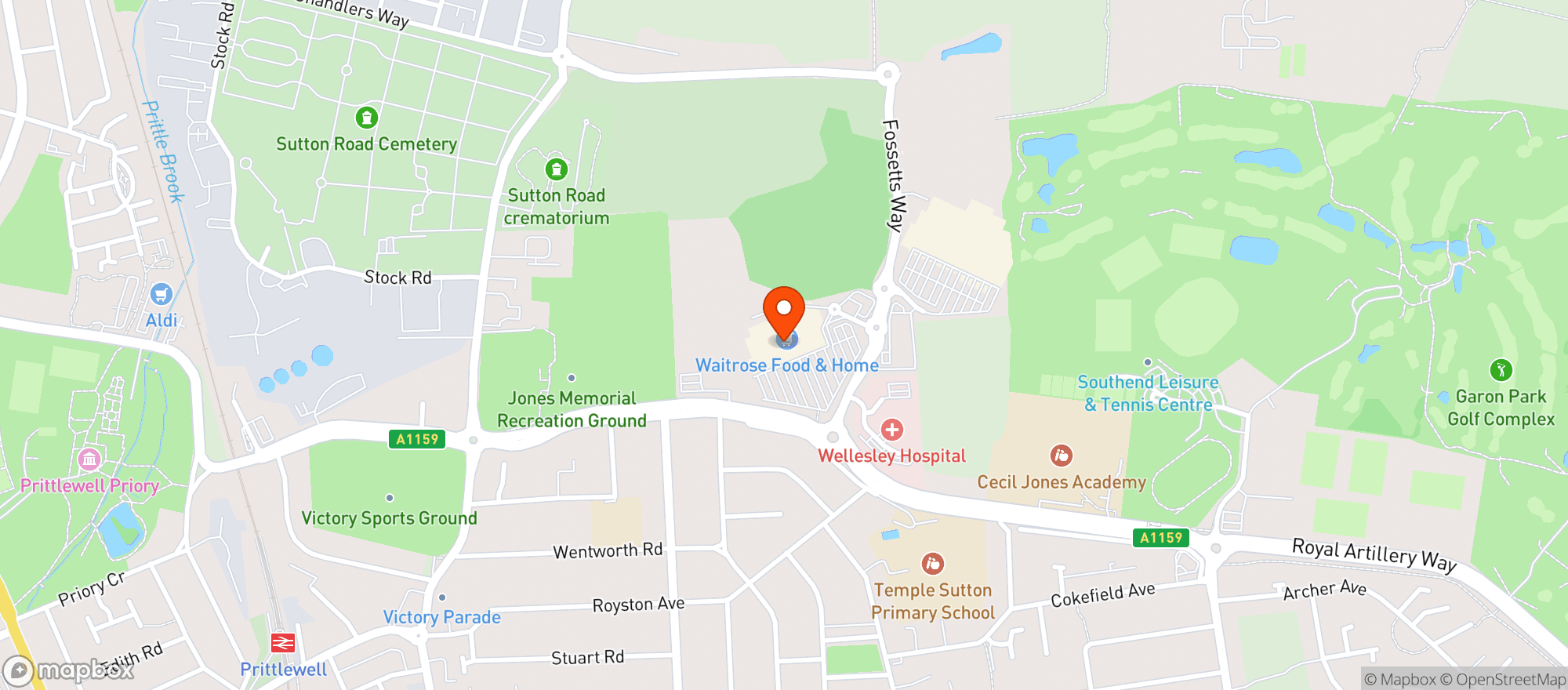 Map showing Waitrose & Partners