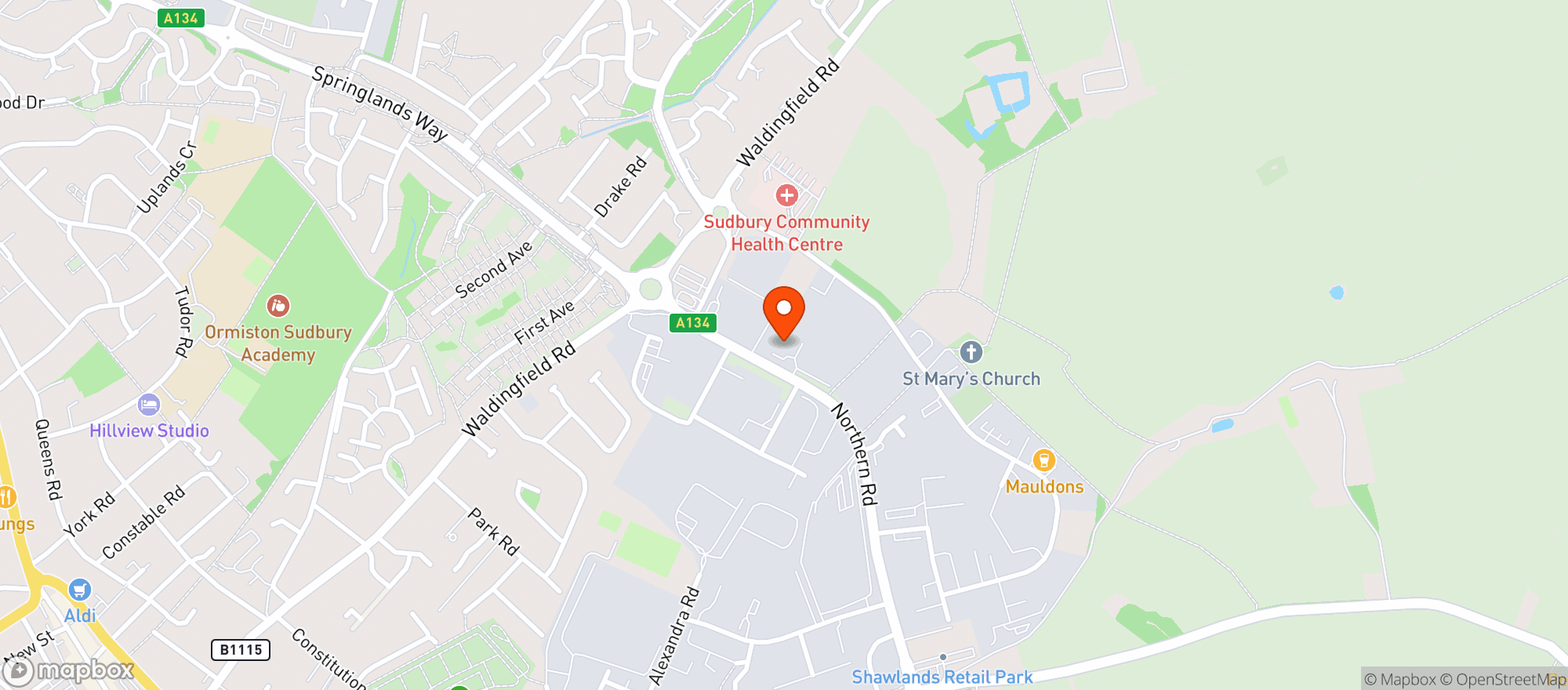 Map showing Majestic Sudbury