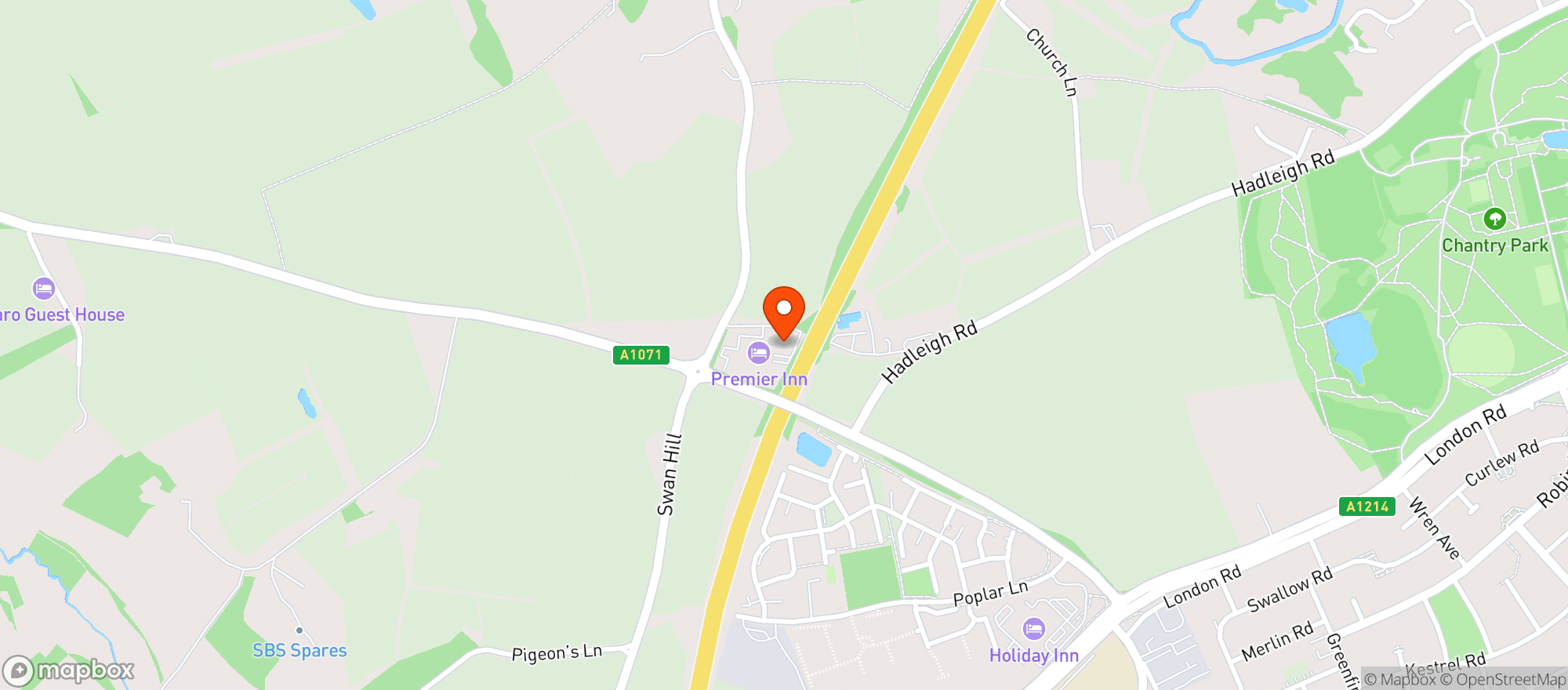 Map showing Vinatge Inns