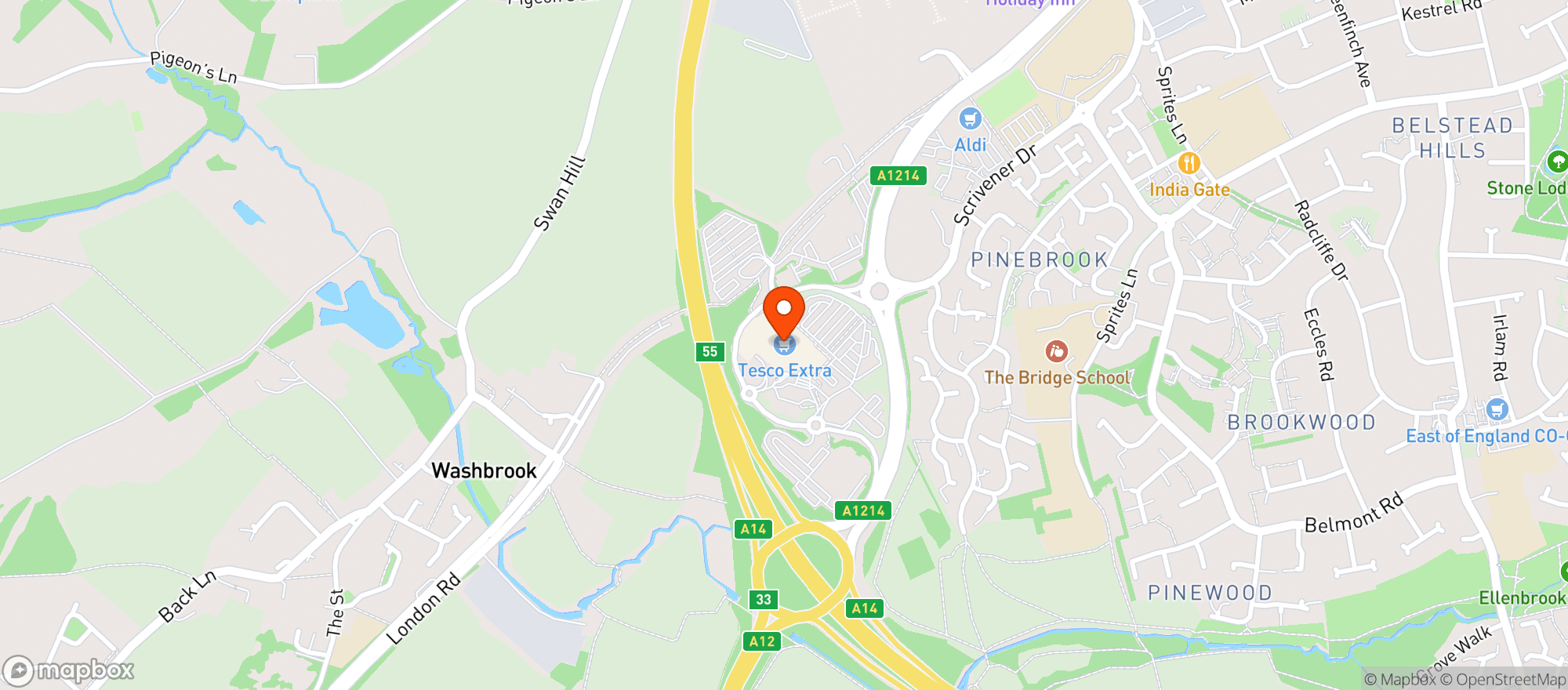 Map showing Tesco