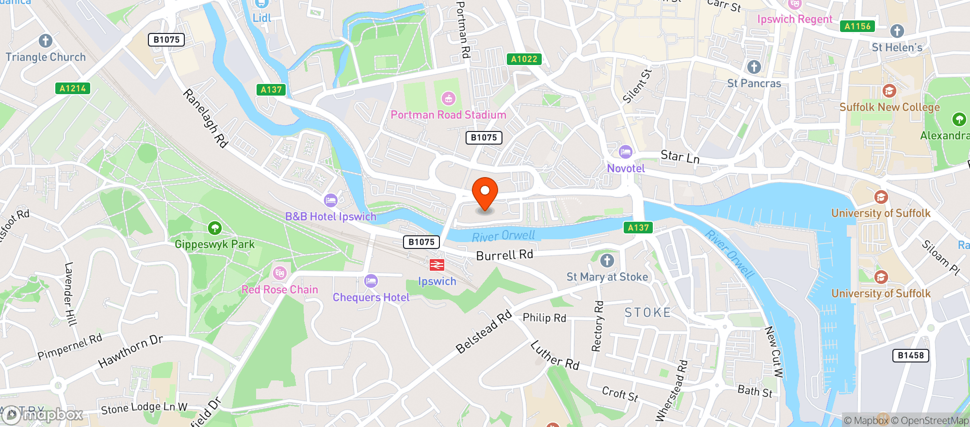 Map showing Majestic Ipswich