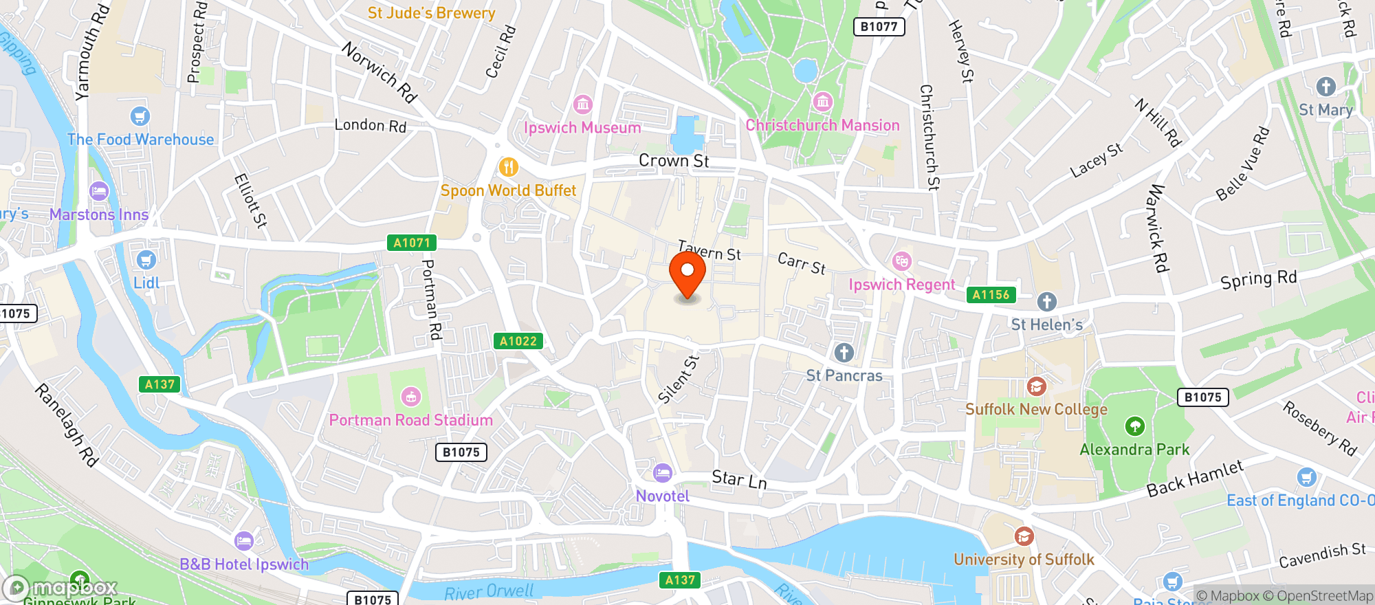 Map showing M&s