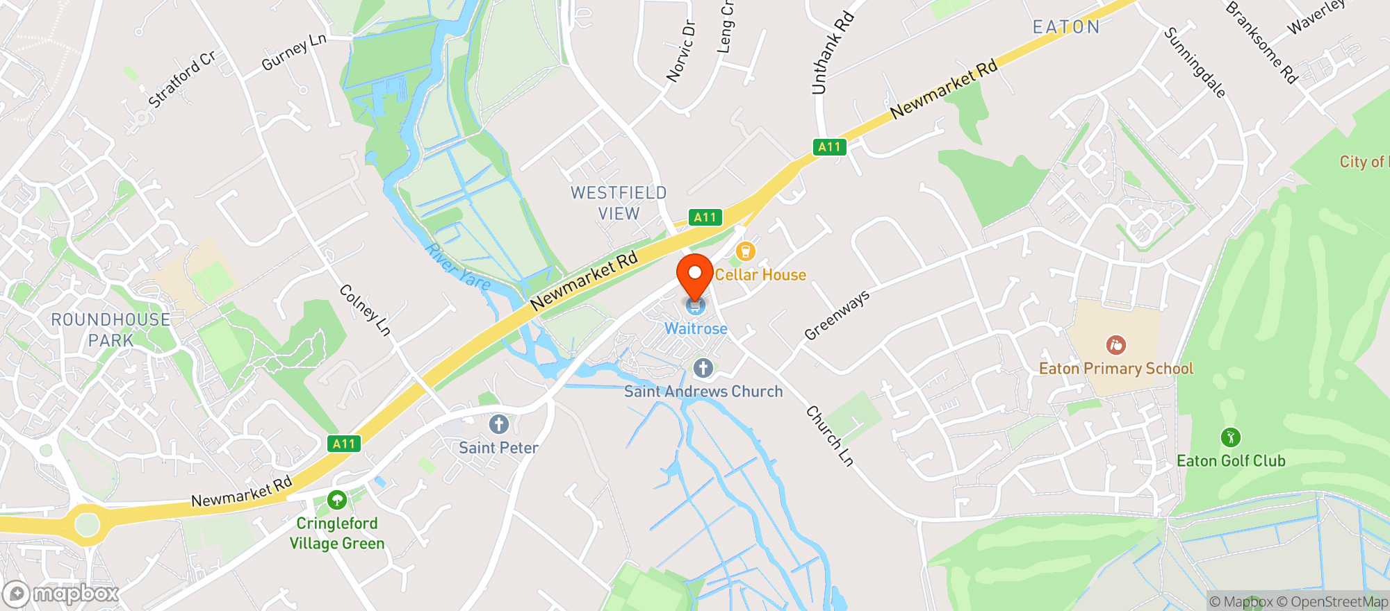 Map showing Waitrose Norwich