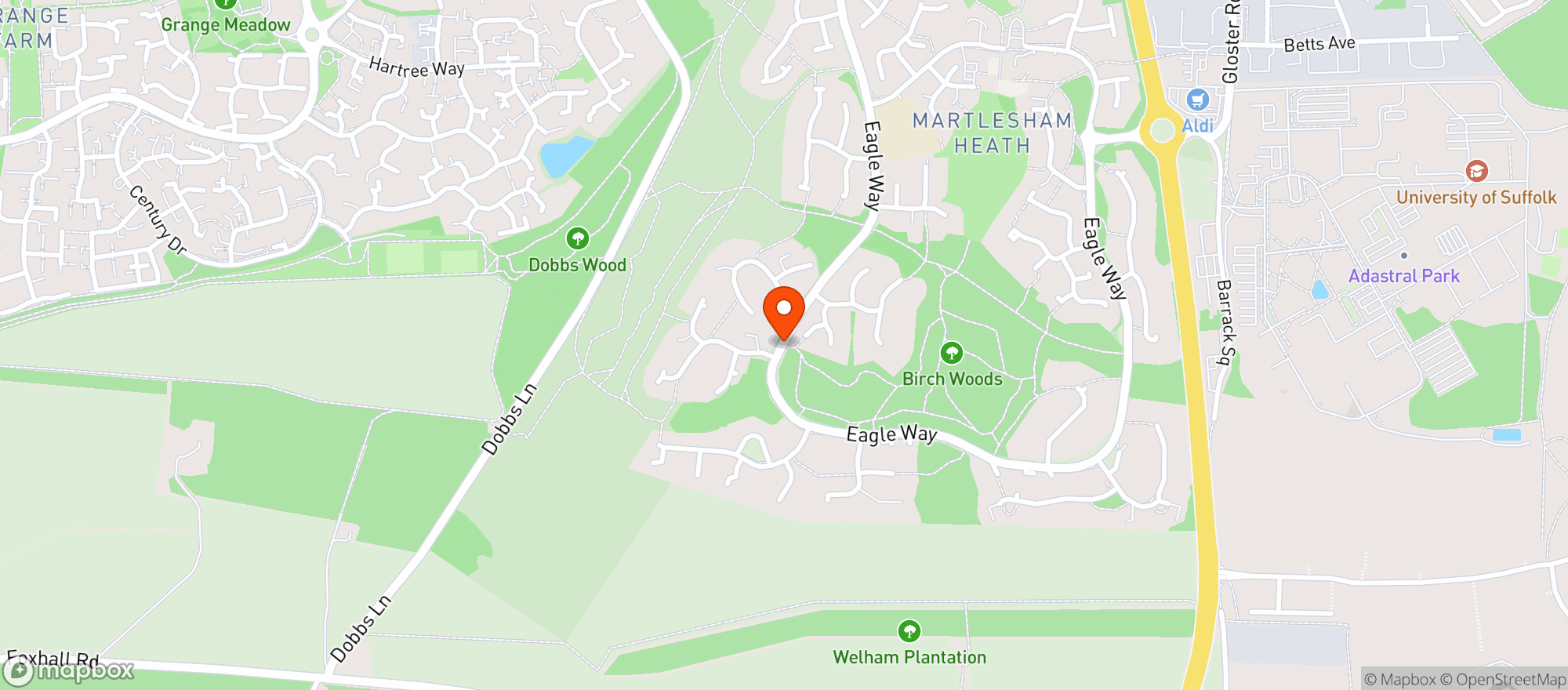 Map showing M&s