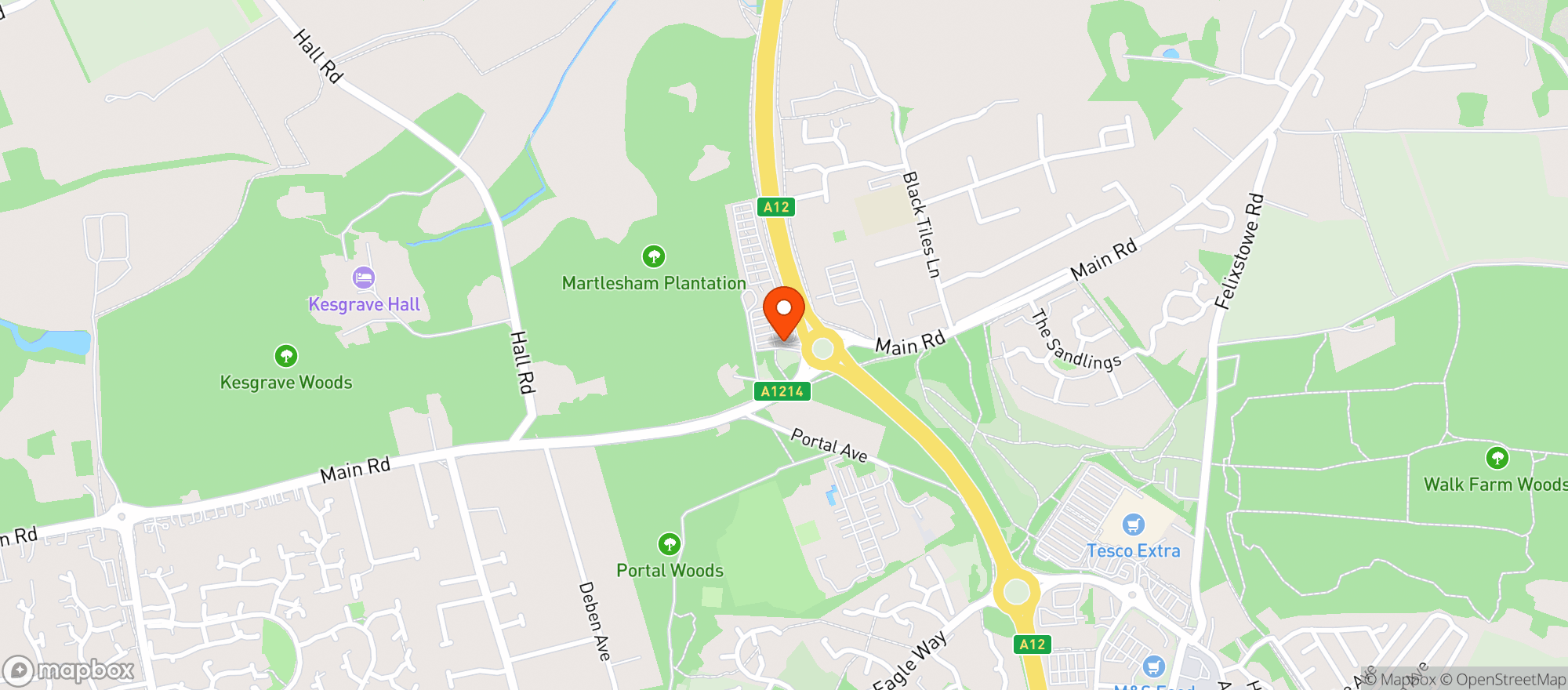Map showing Tesco