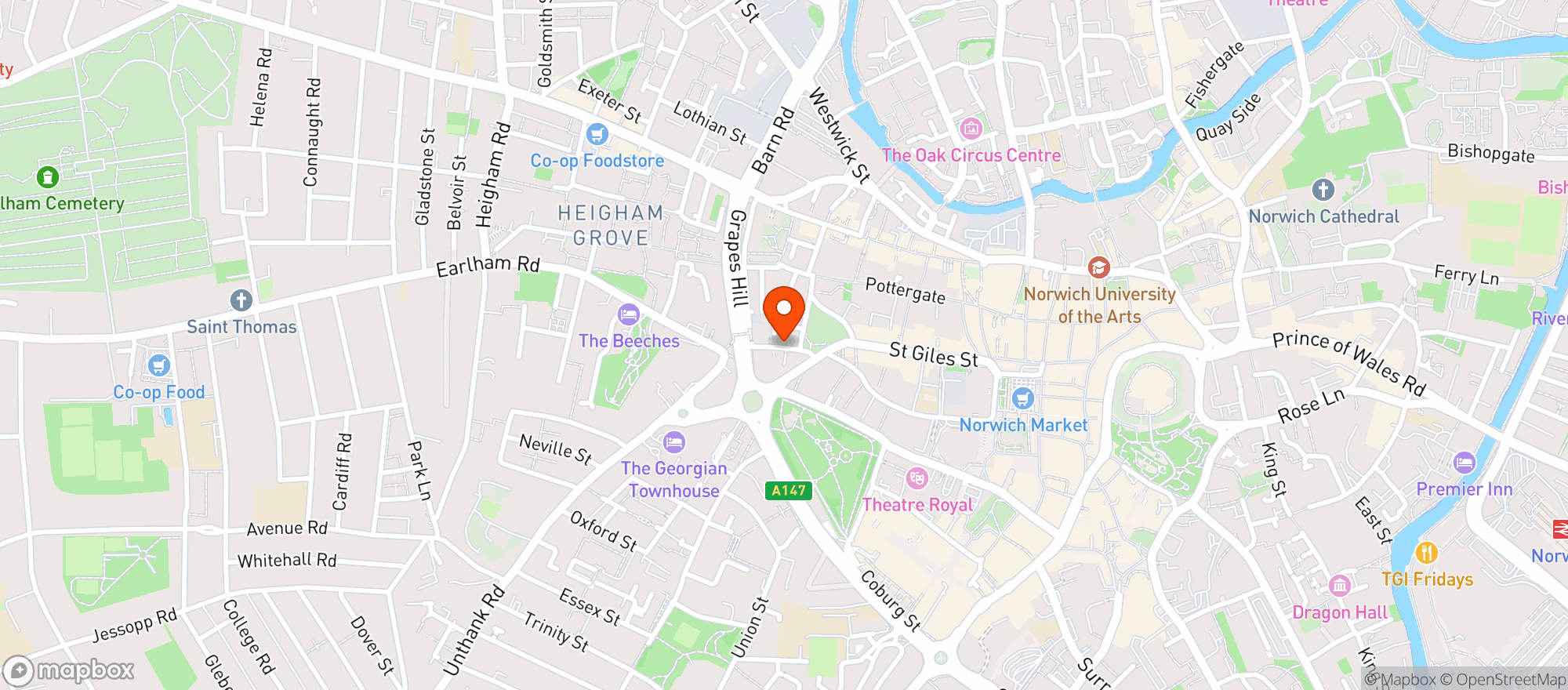 Map showing Kofra Coffee Roasters