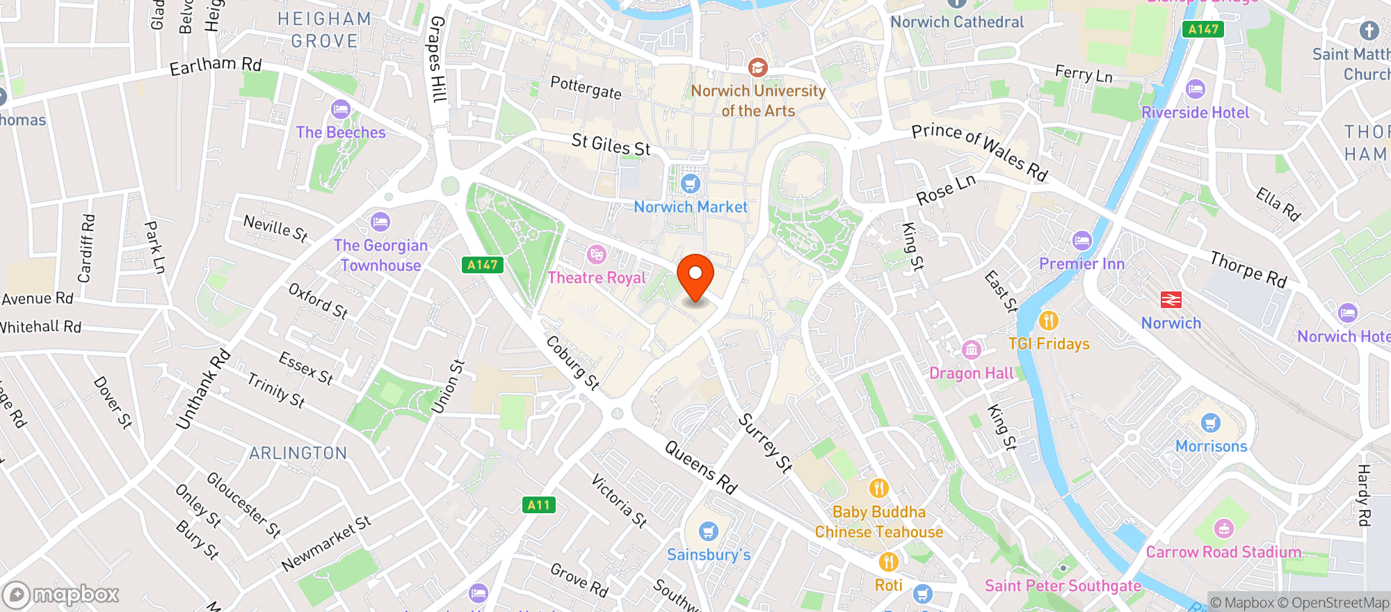 Map showing M&s
