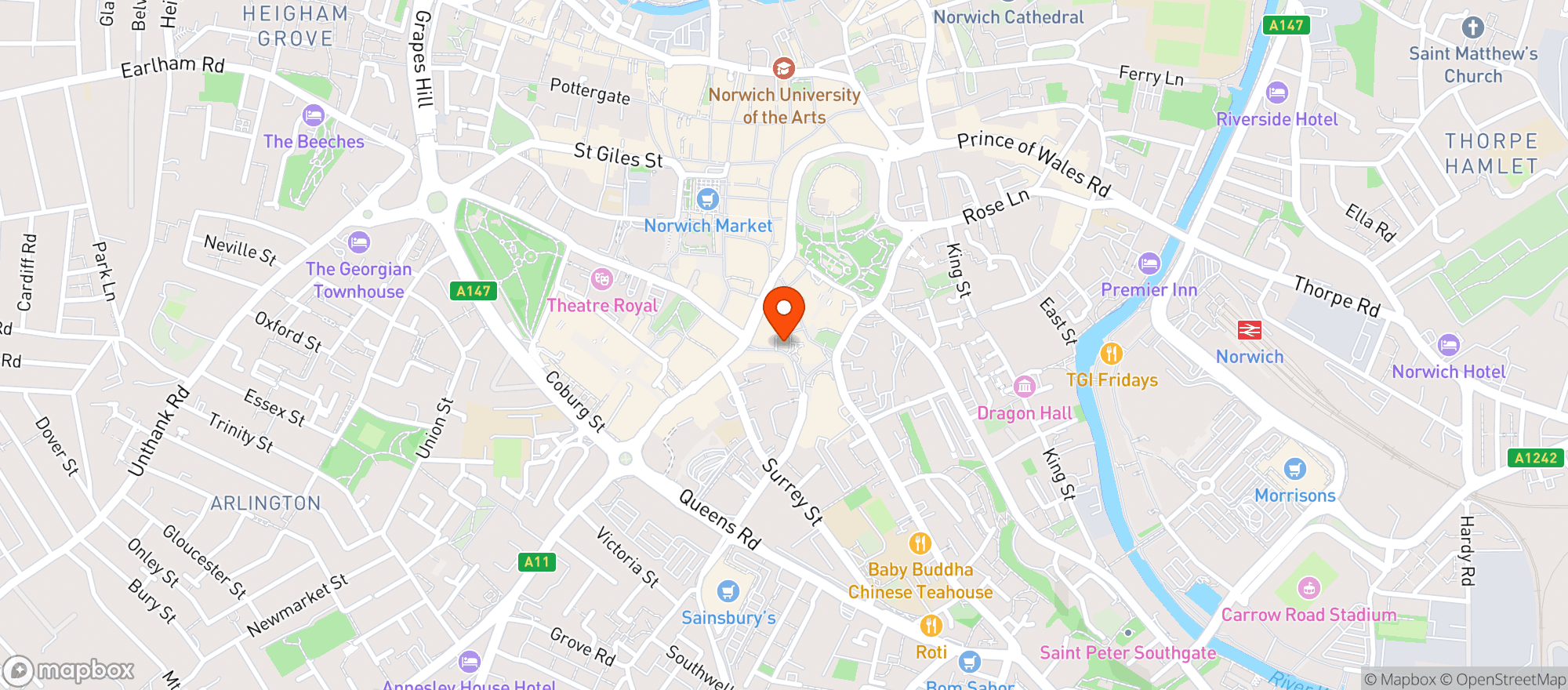 Map showing Tesco