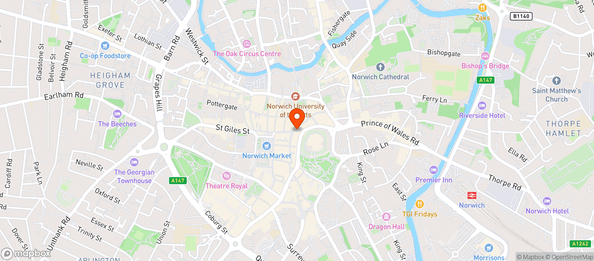 Map showing The Ivy Clifton Brasserie