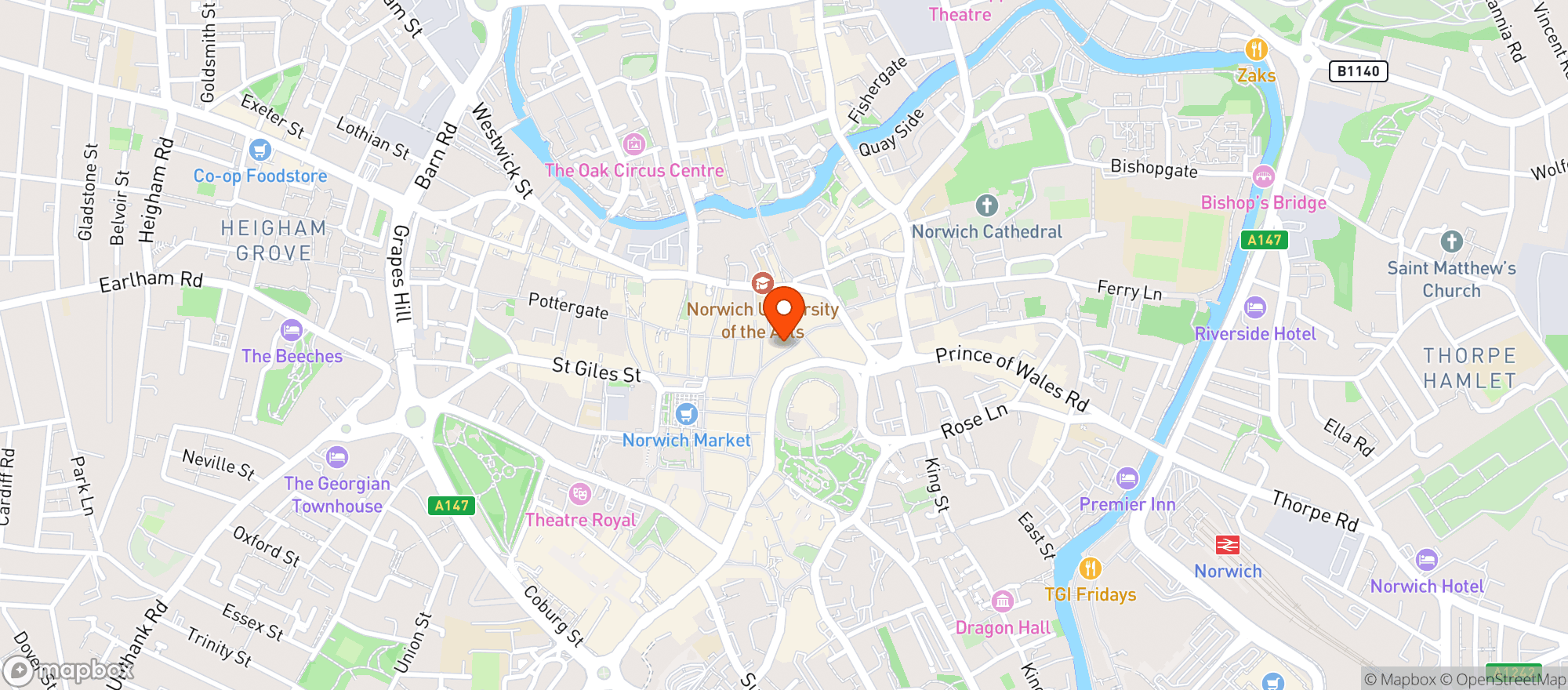 Map showing Cosy Club