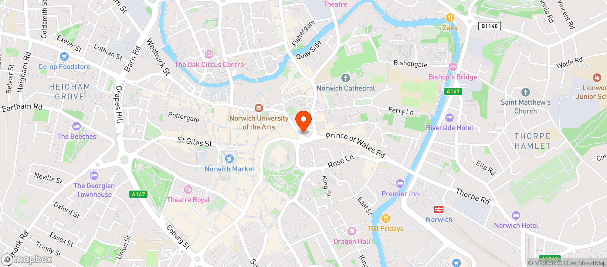 Map showing Be At One Norwich