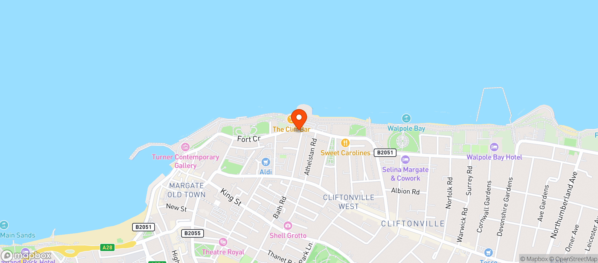 Map showing Margate Off Licence