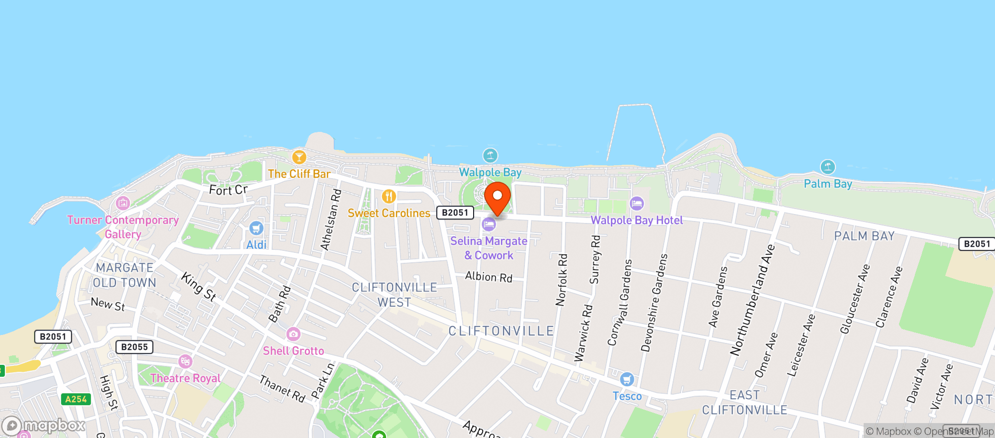 Map showing The Albion Rooms - Margate