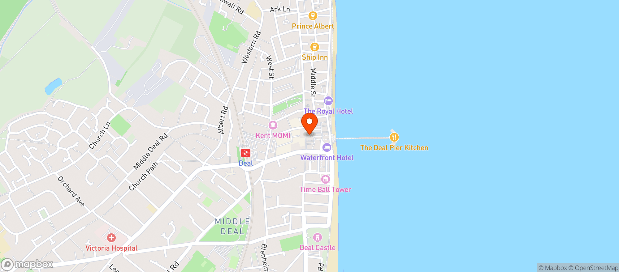 Map showing T/A Deal Pier Kitchen LTD