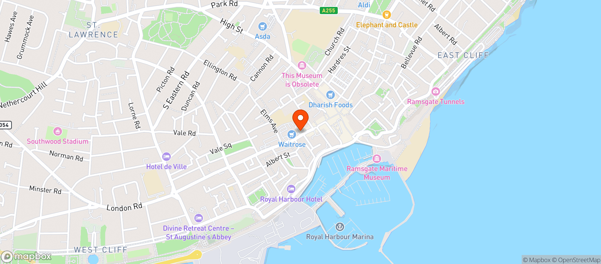 Map showing Waitrose Ramsgate