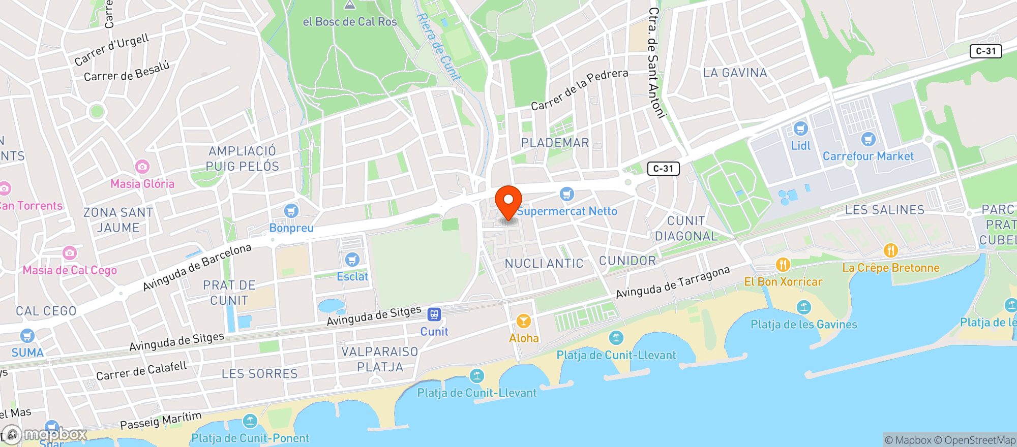 Map showing Bar Casal Cunit