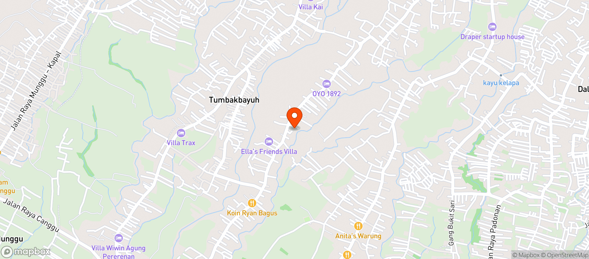 Map showing Villa Alam Canggu