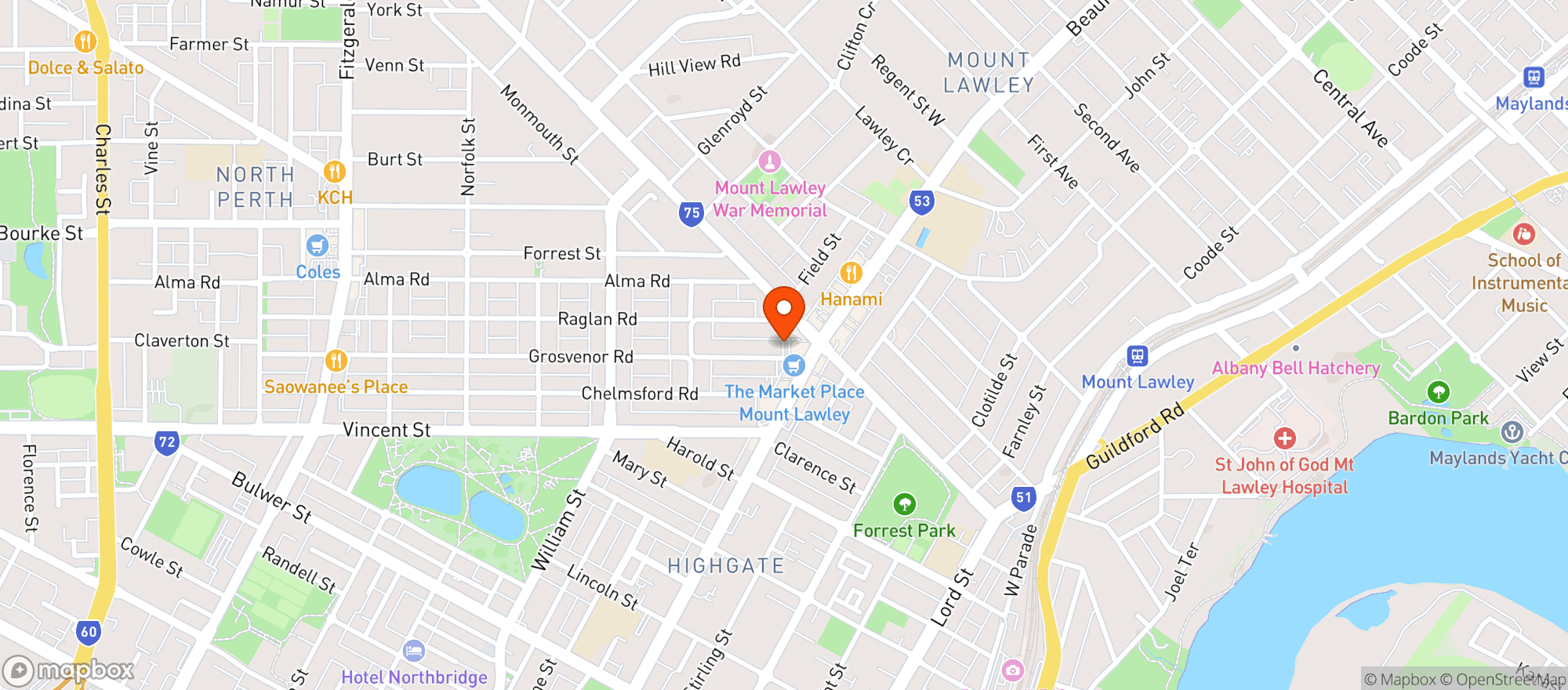 Map showing Fresh Provisions Mt Lawley