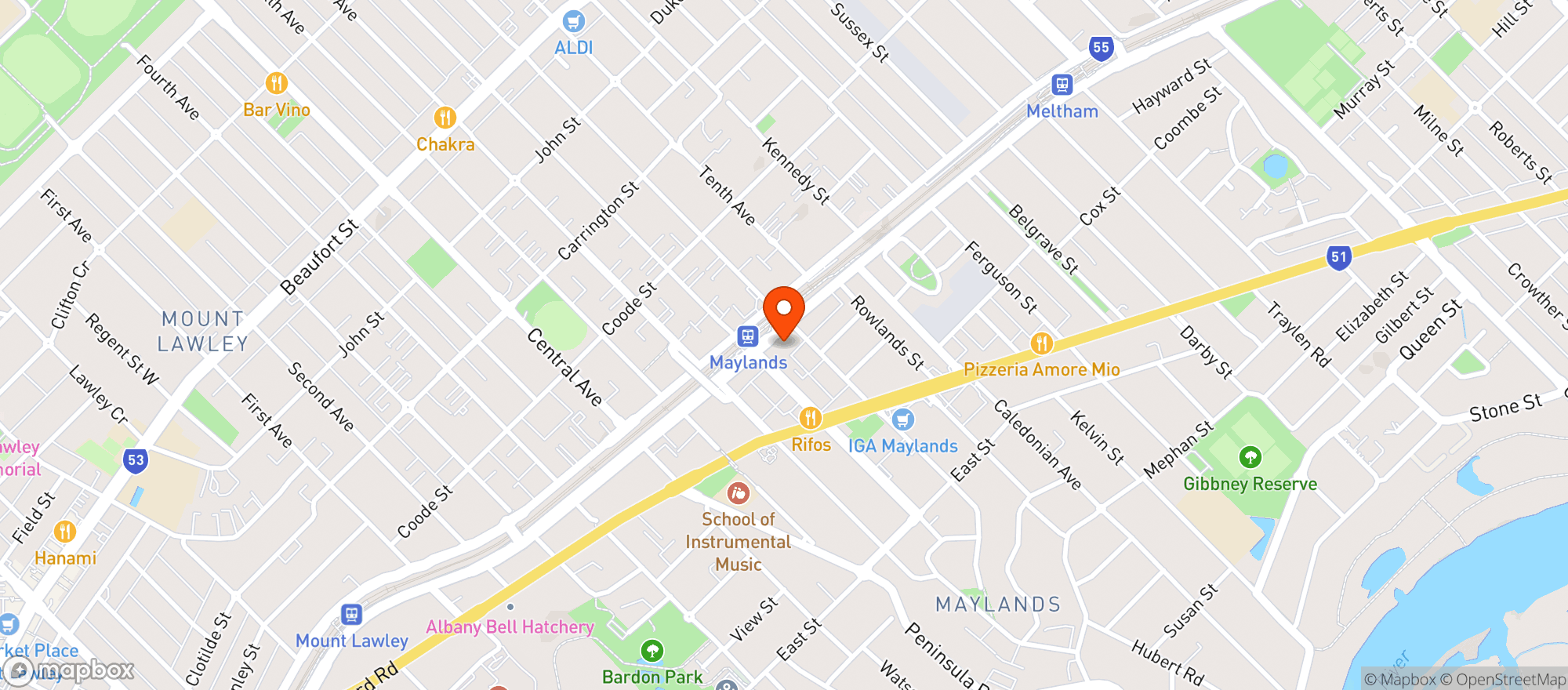 Map showing Volare Bar