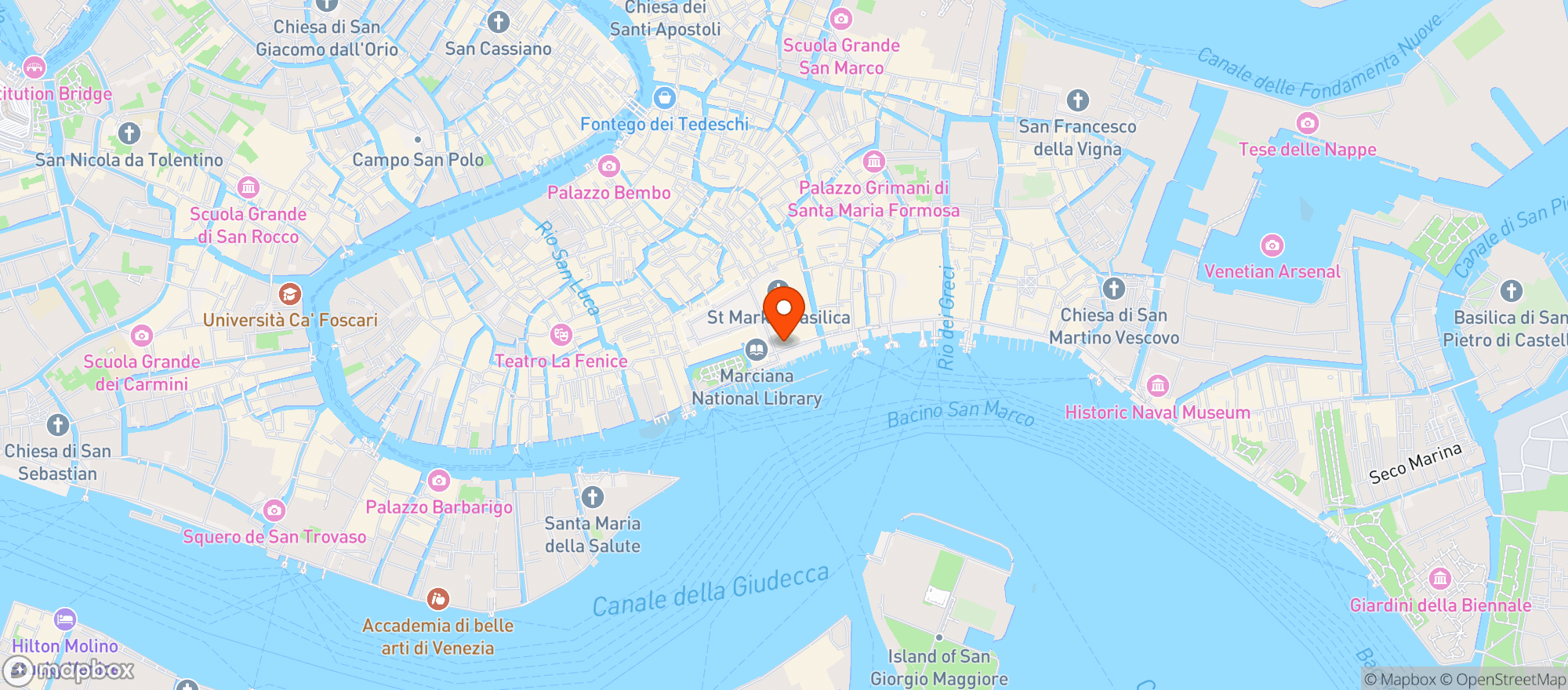 Map showing Piazzetta San Marco
