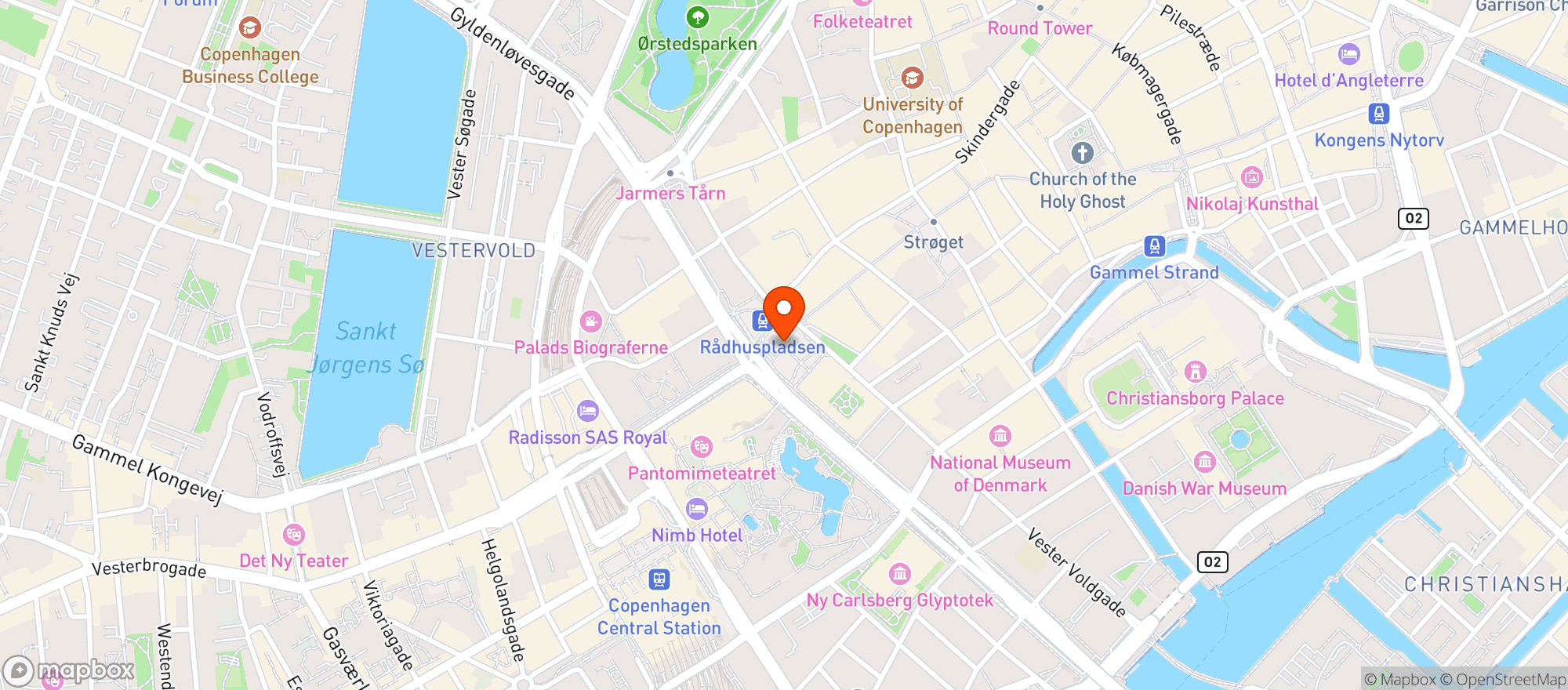 Map showing Rådhuspladsen
