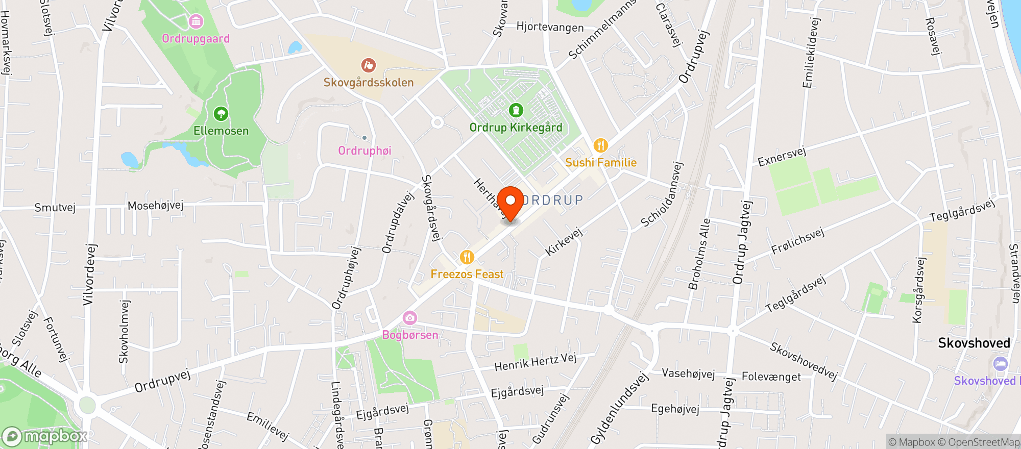 Map showing Menu Charlottenlund