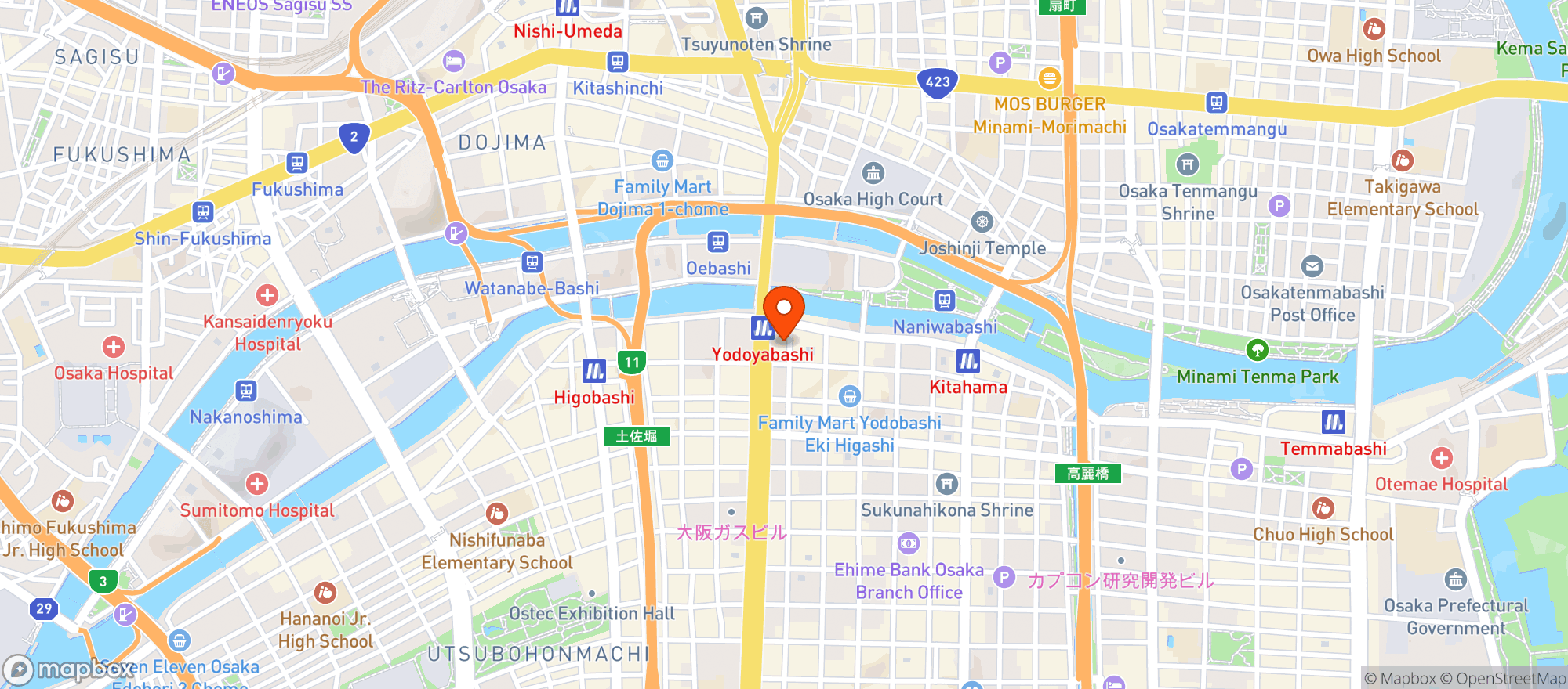 Map showing 九郎兵衞