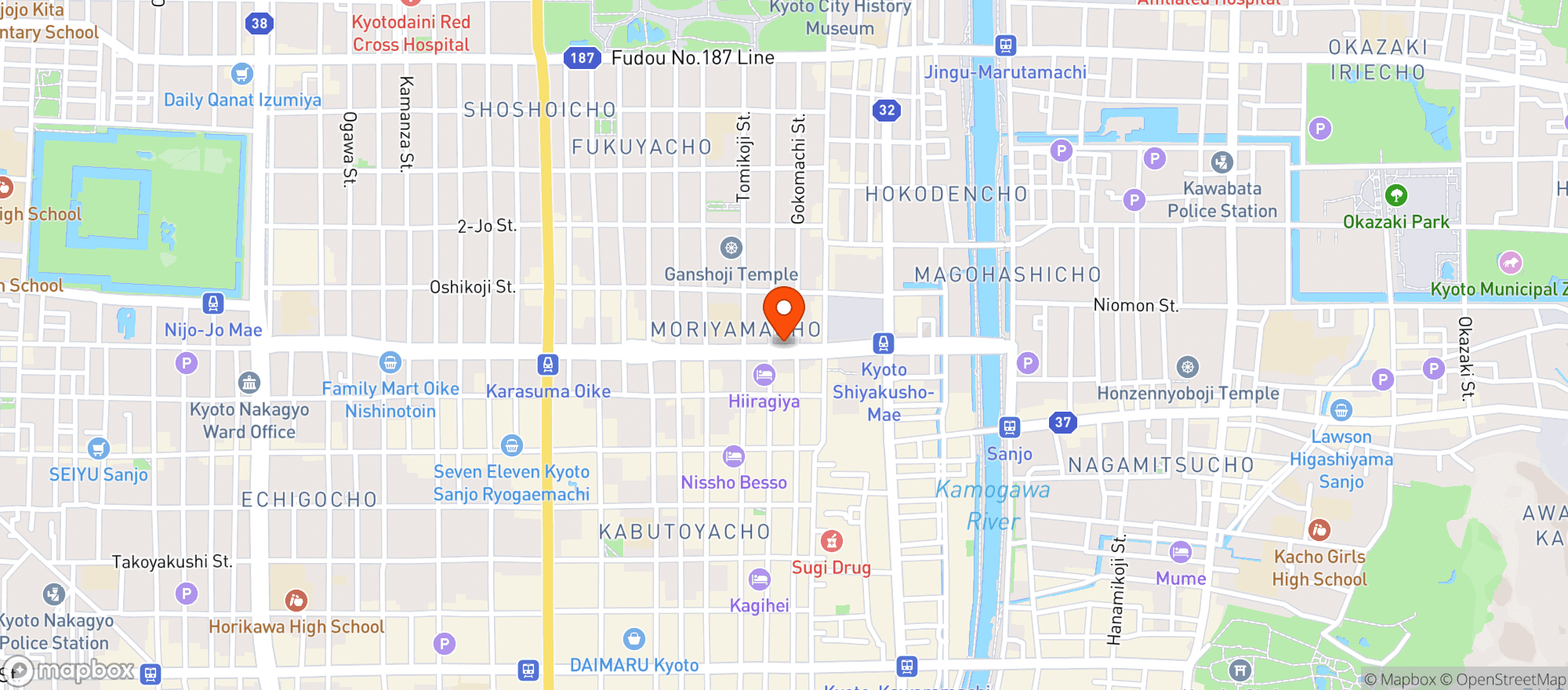Map showing 7-eleven (セブンイレブン 京都御幸町御池店)
