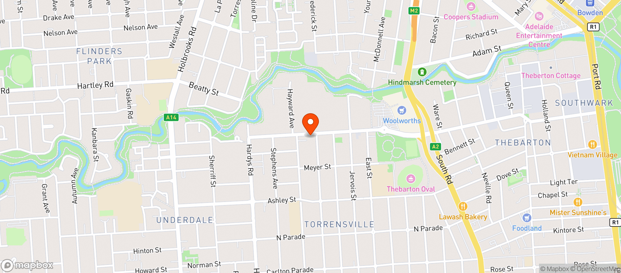 Map showing Brickworks Dan Murphys SA