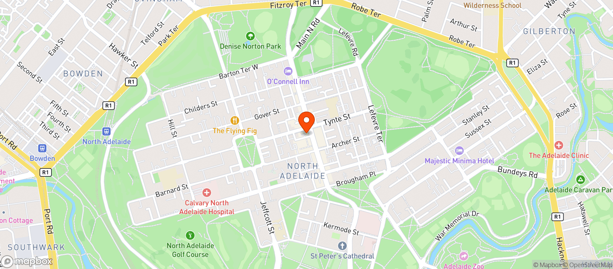Map showing Liquorland North Adelaide