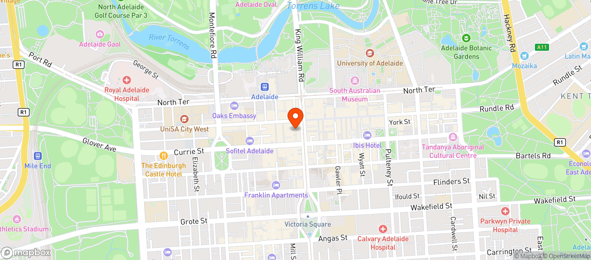 Map showing Hains & Co