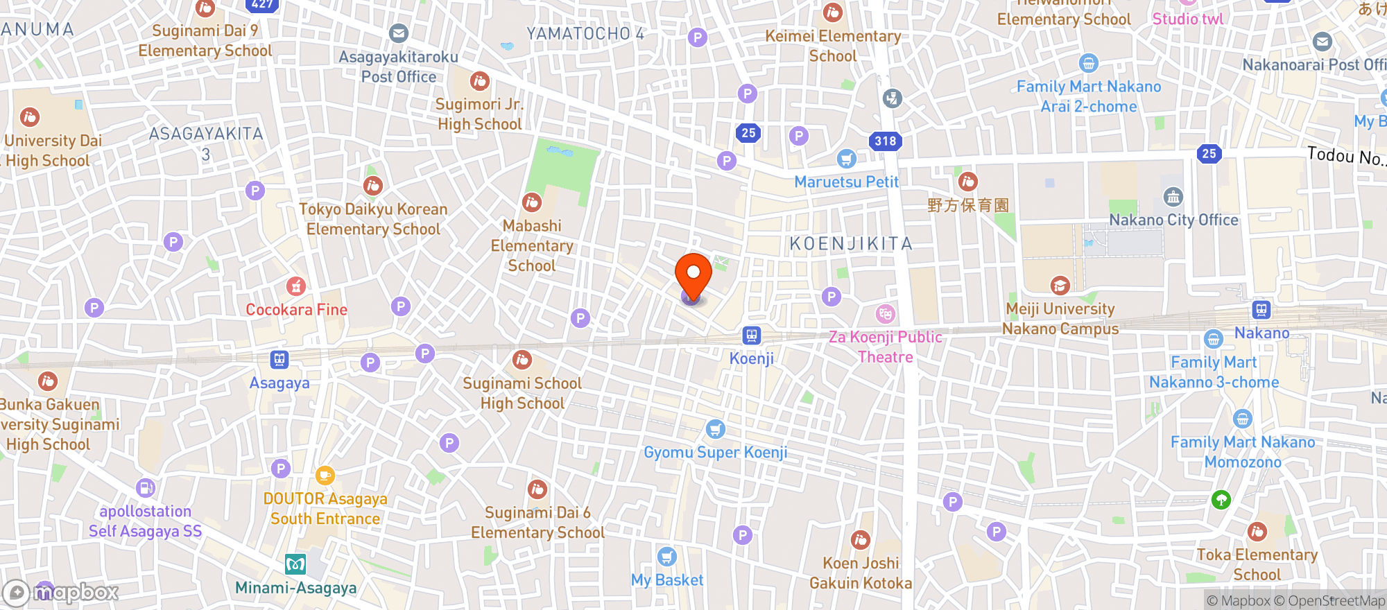 Map showing Aeon Liquor (イオンリカー 高円寺店)