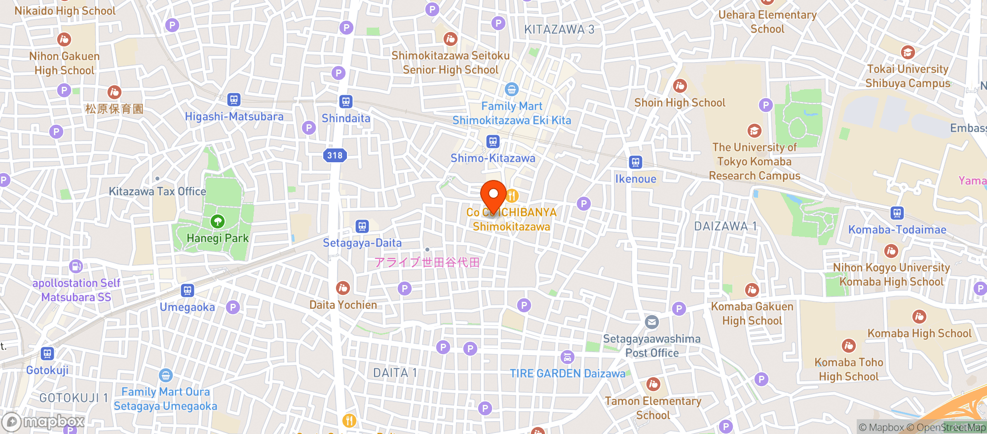 Map showing Kitazawa Konishi Le Petit L'ouest (北沢小西 Le Petit L'ouest)