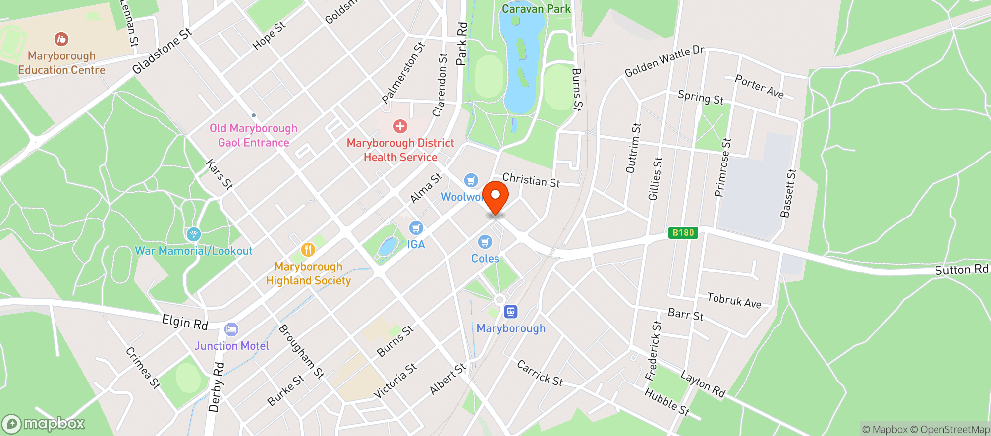 Map showing Liquorland Maryborough