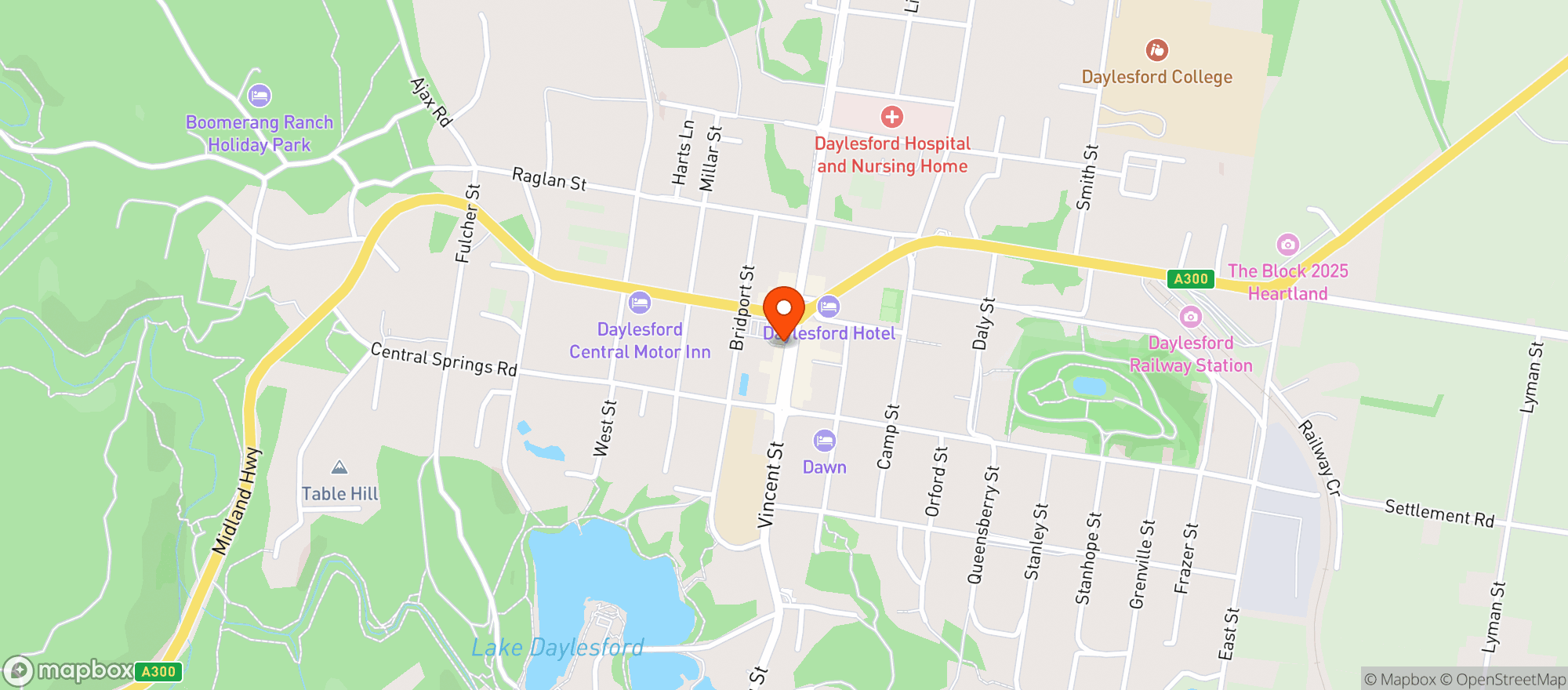 Map showing Liquorland Daylesford