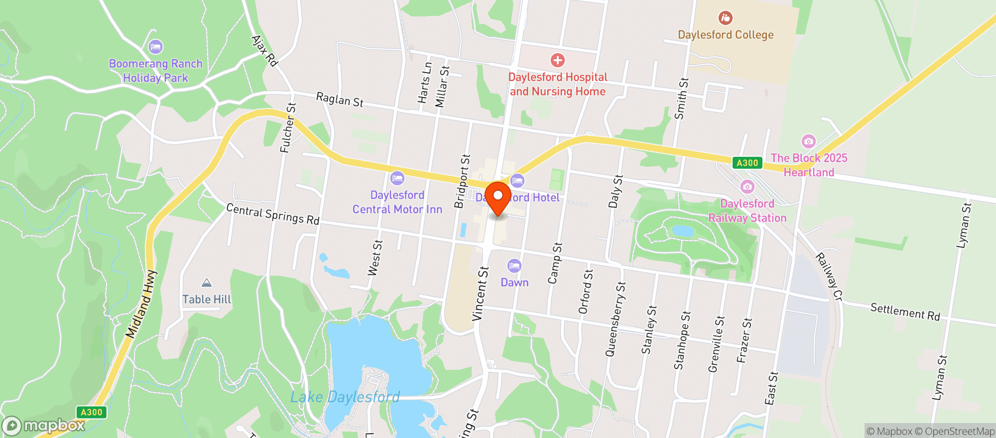 Map showing Cellarbrations At Foxxy's Daylesford