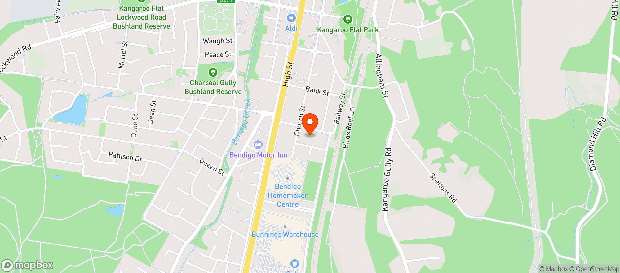 Map showing Liquorland Kangaroo Flat