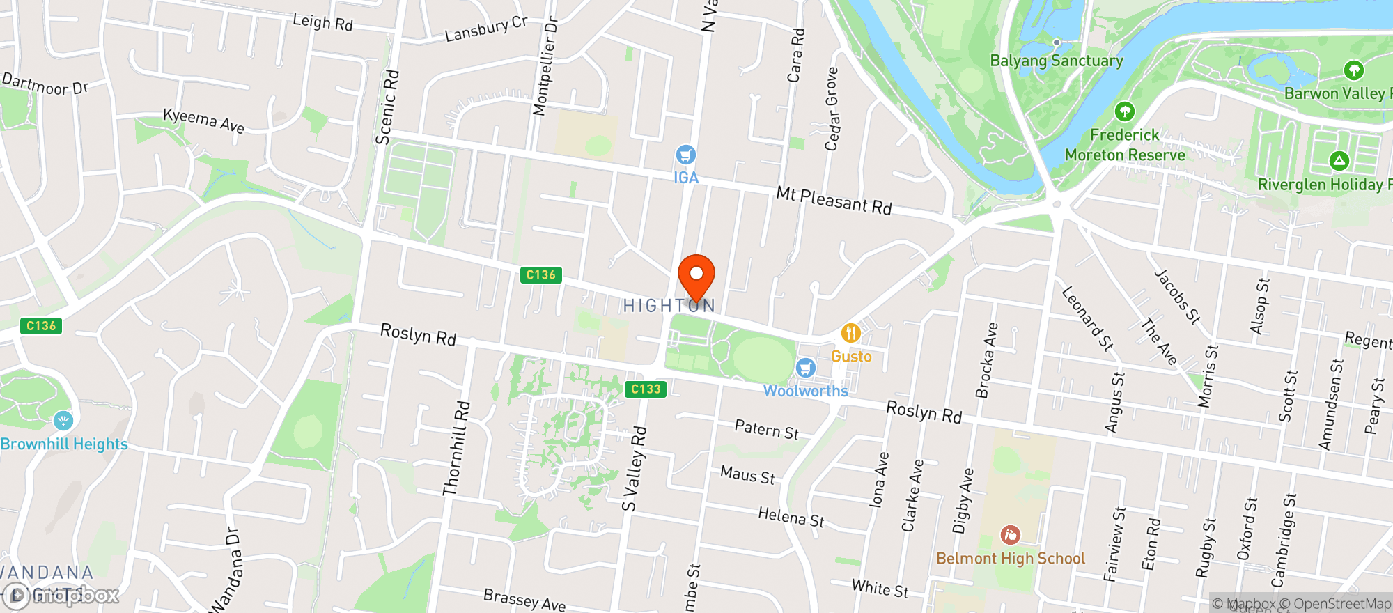 Map showing Steve Liquor Highton (Bottle-O Highton Cellars)