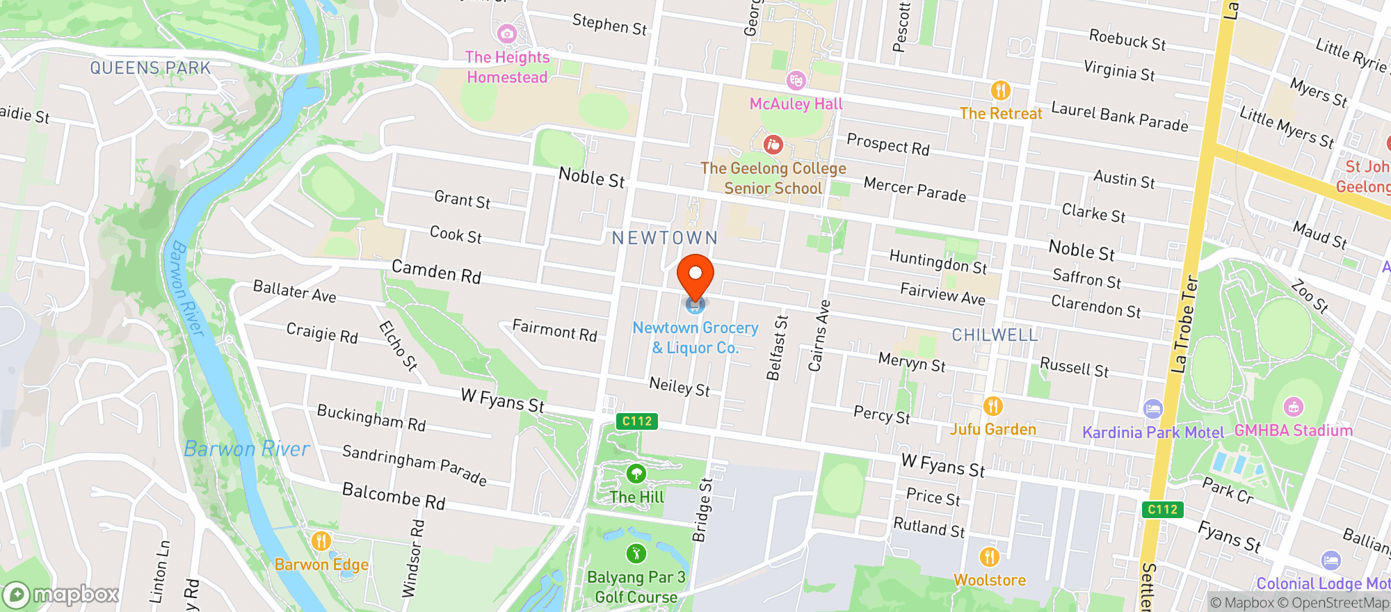 Map showing Newtown Supermarket