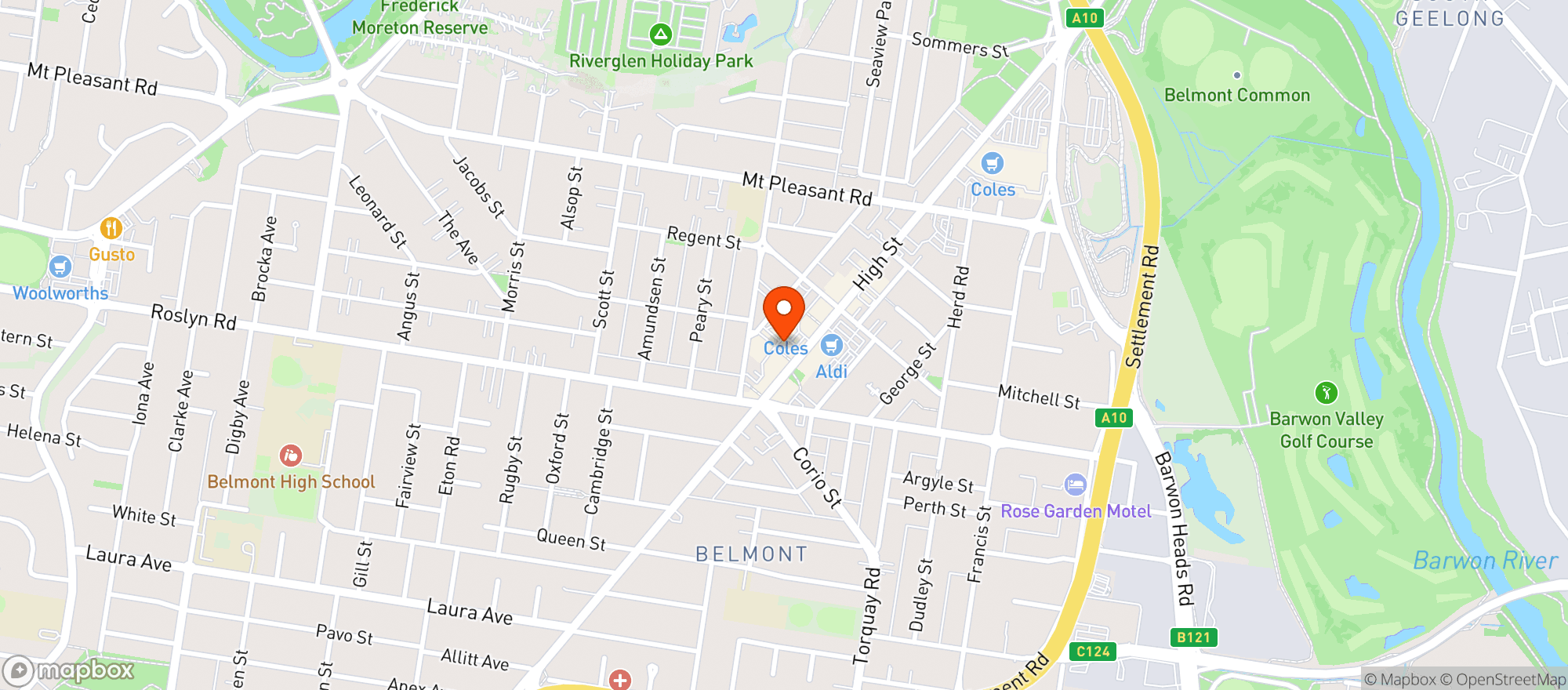 Map showing South Side Beer and Wine