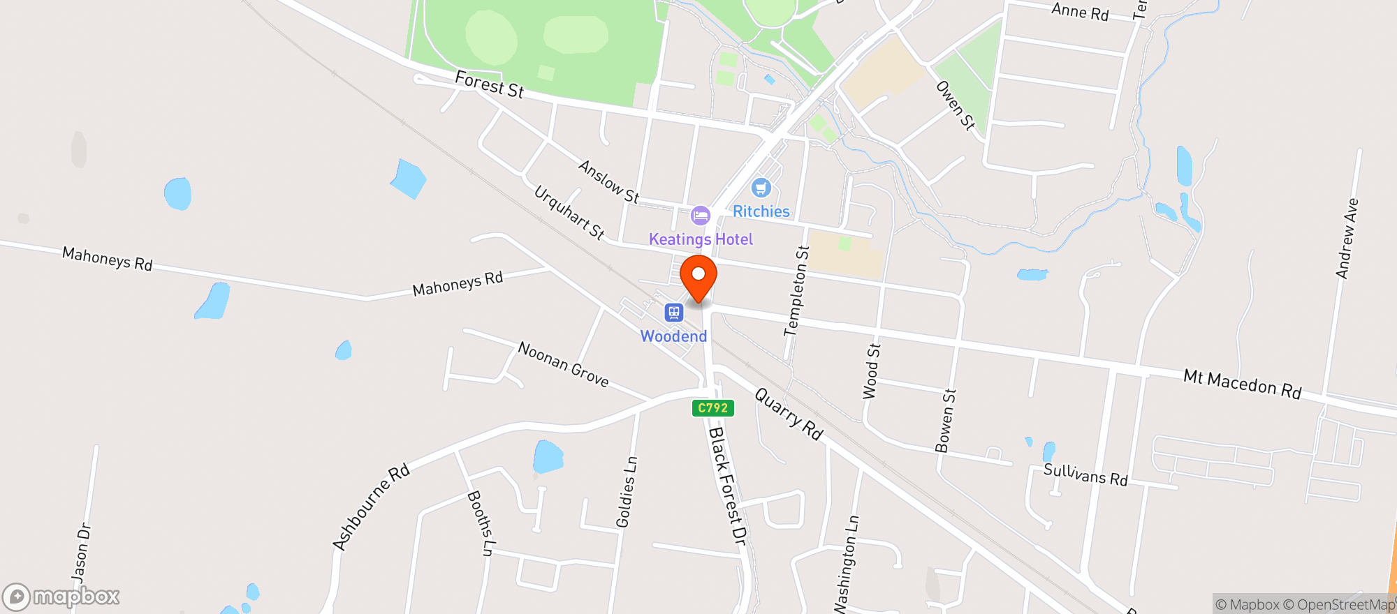 Map showing Liquorland Woodend